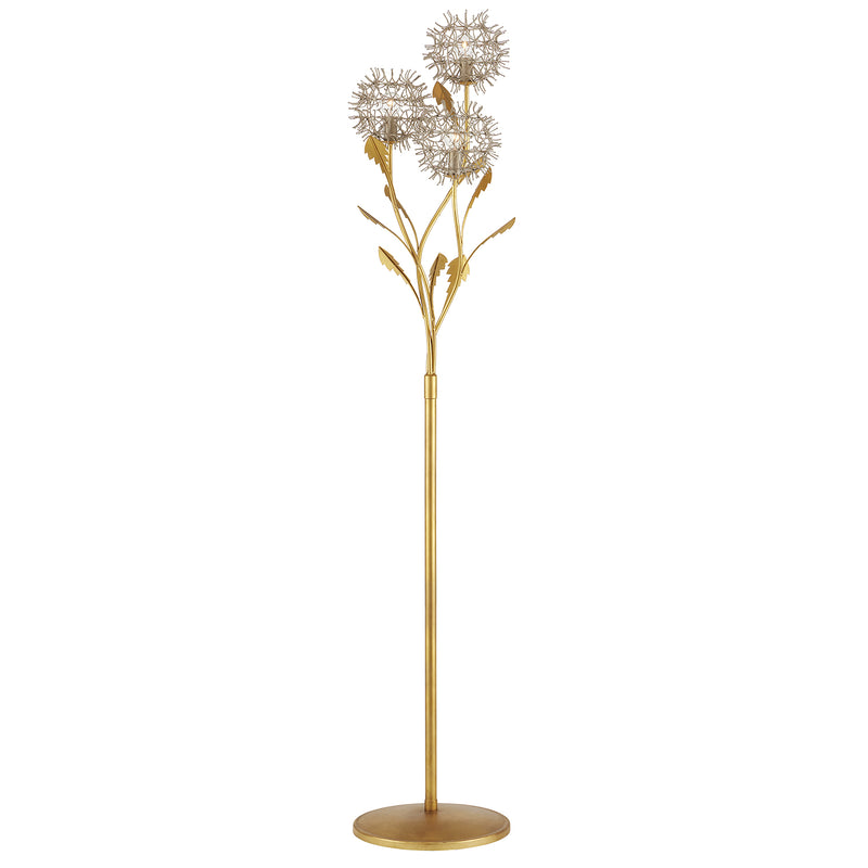 Currey & Co Dandelion Silver/Gold Floor Lamp