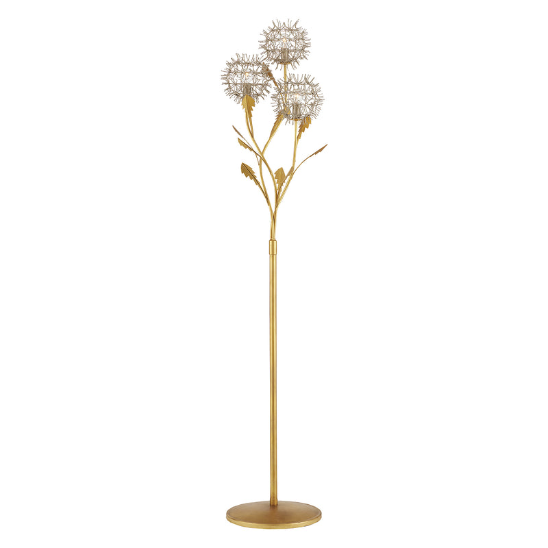 Currey & Co Dandelion Silver/Gold Floor Lamp