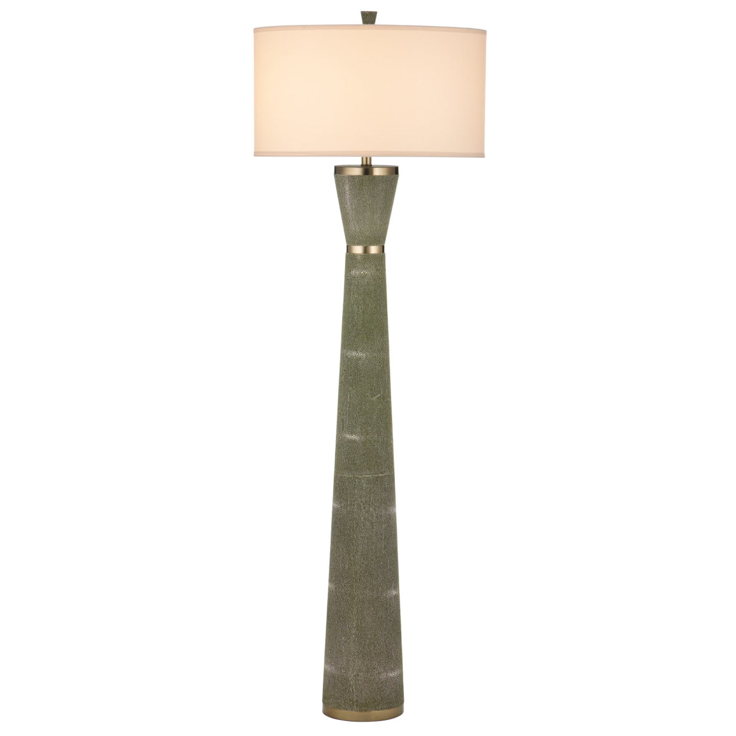 Currey & Co Galuchat Green Hourglass Floor Lamp