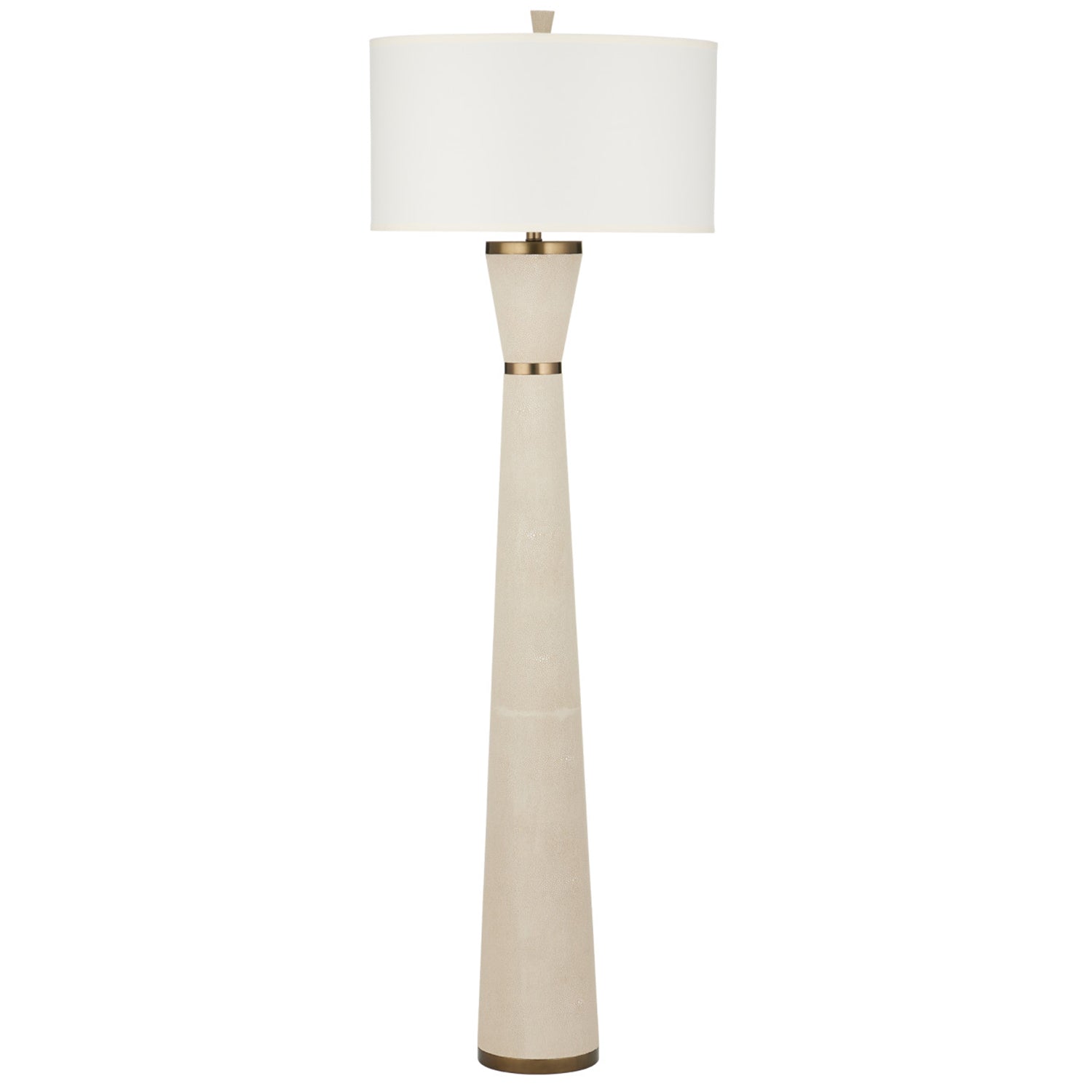 Currey & Co Galuchat Ivory Hourglass Floor Lamp