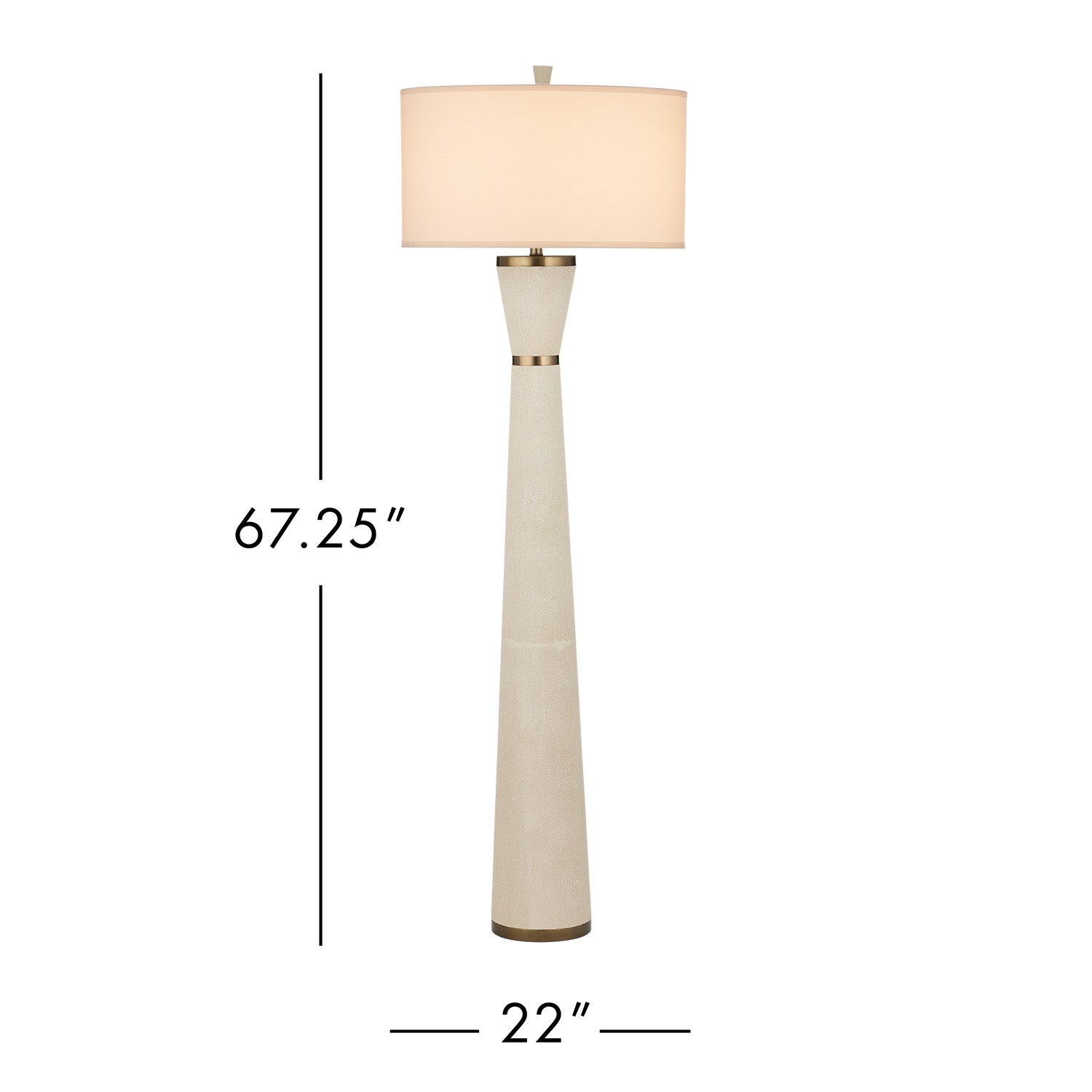 Currey & Co Galuchat Ivory Hourglass Floor Lamp
