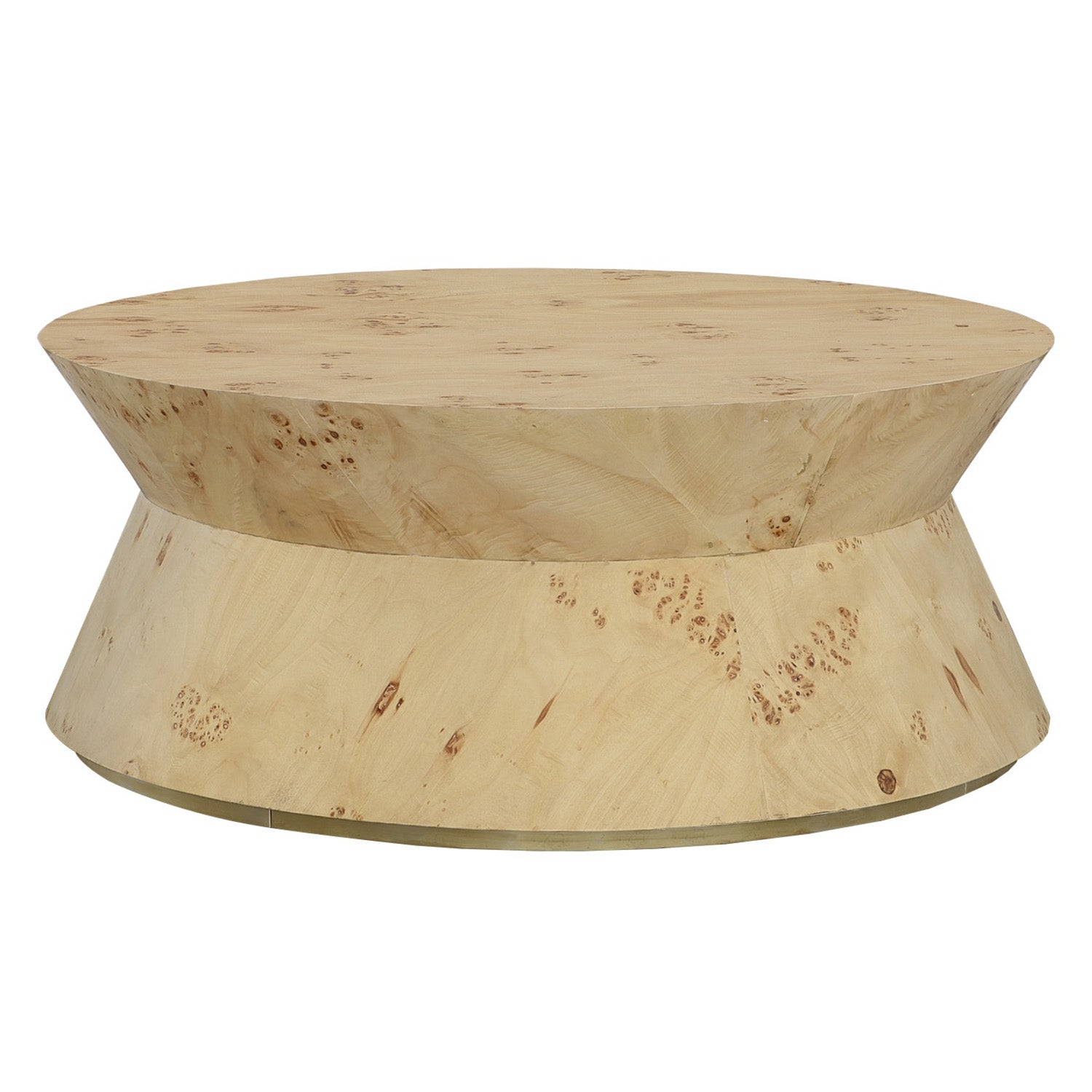 Fairfield Chair Sequoia Round Cocktail Table crafted from burl veneer, 40 in. round