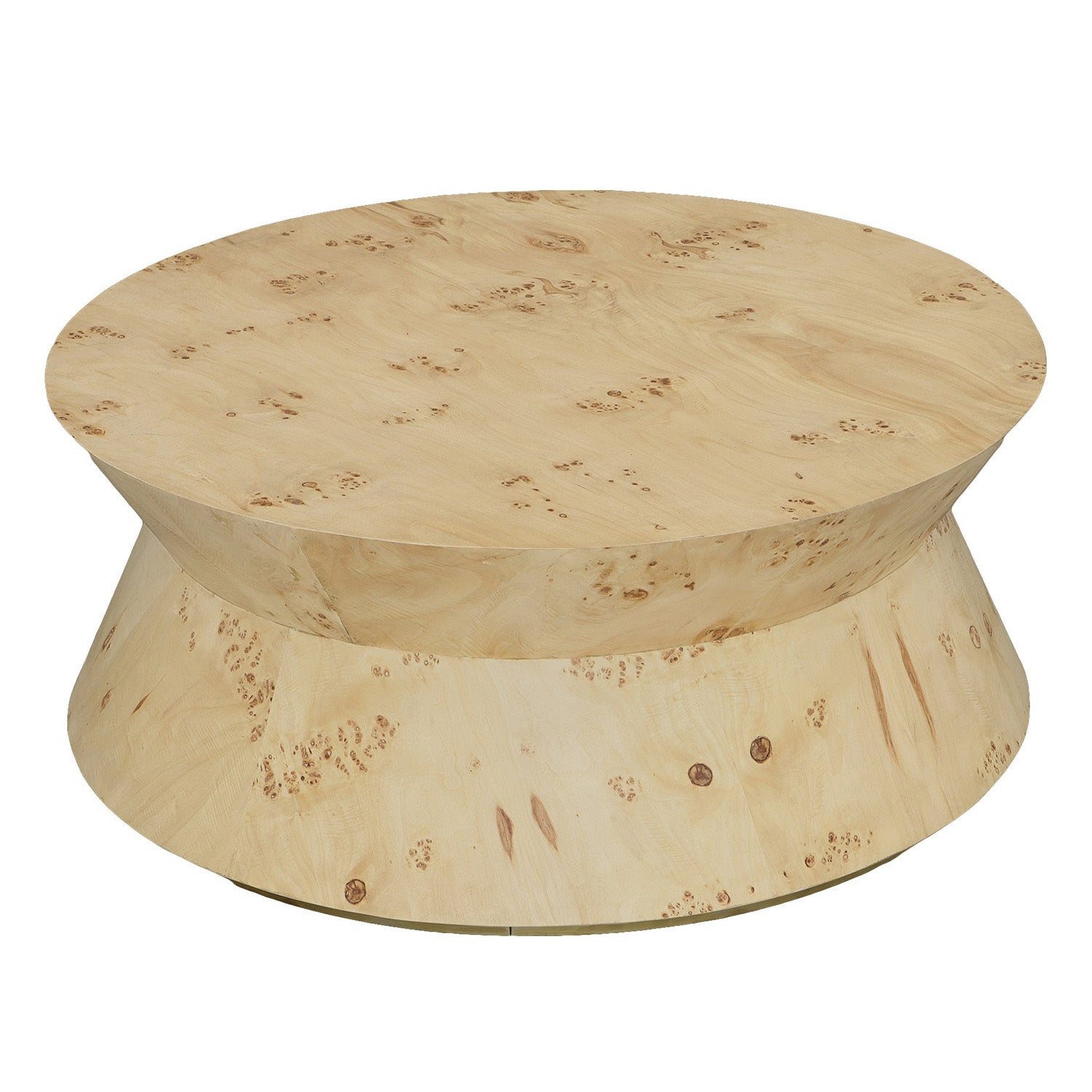 Fairfield Chair Sequoia Round Cocktail Table burl veneer tabletop detail