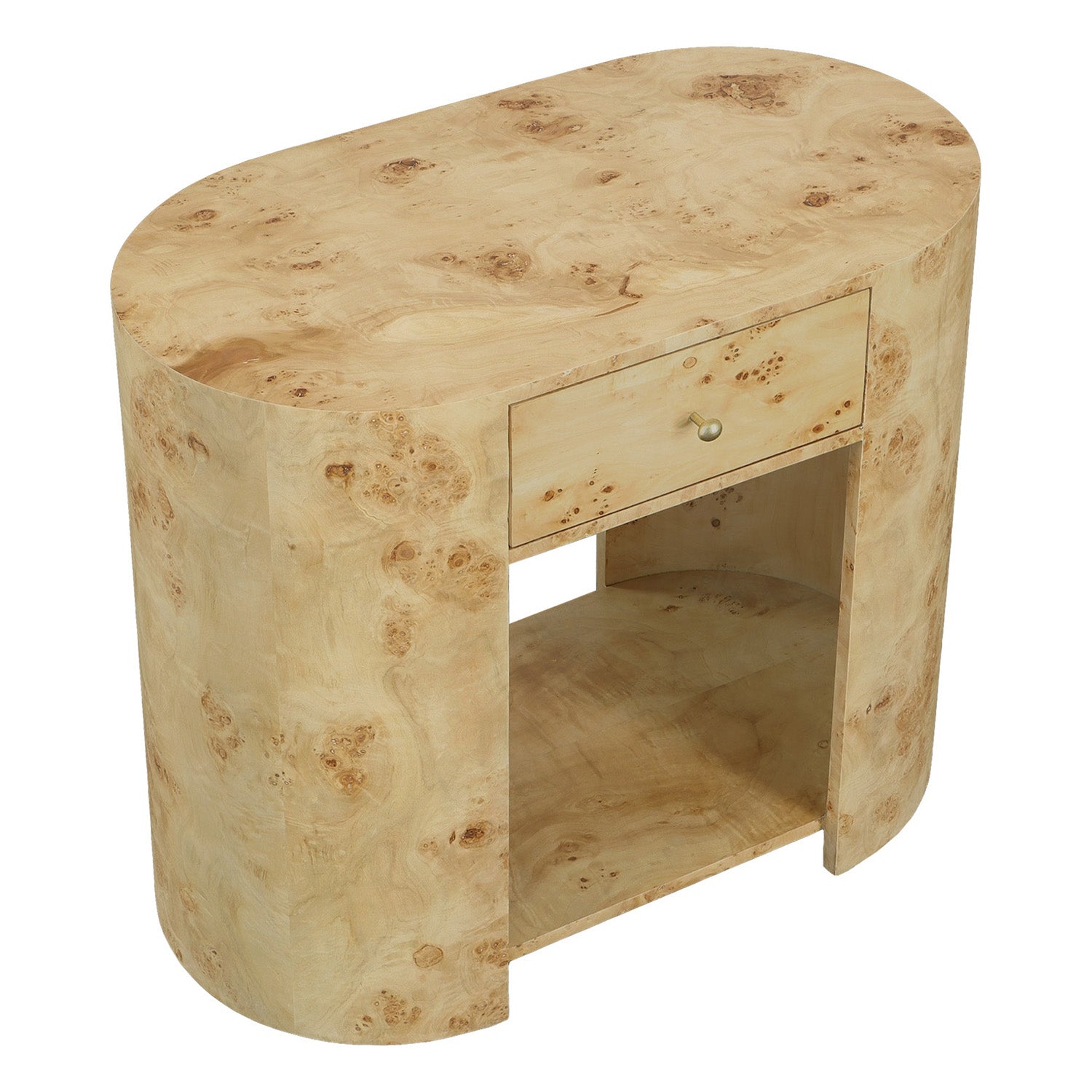 Fairfield Chair Sequoia Oval End Table refined burl veneer finish