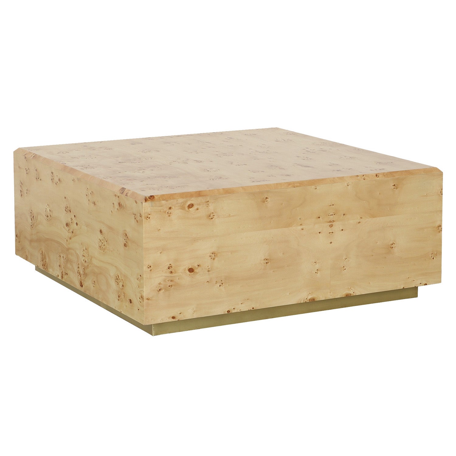 Fairfield Chair Sequoia Square Cocktail Table in burl veneer with metal accents