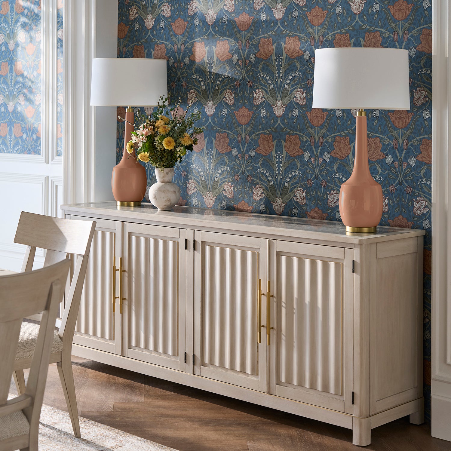 Fairfield Chair Matteo Aria Champagne Mist Four Door Credenza