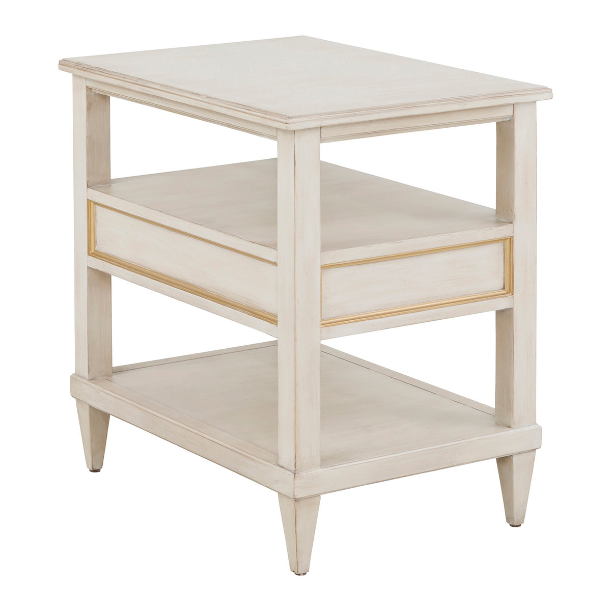 Fairfield Chair Matteo Linea Champagne Mist Rectangle One Drawer Open End Table Set of 2