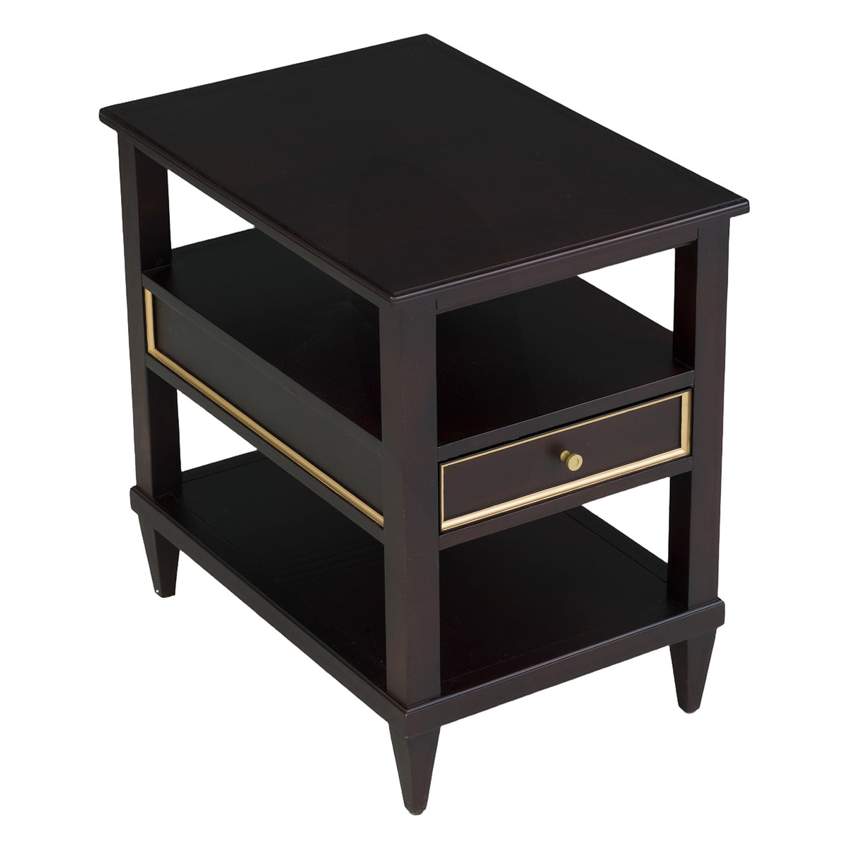 Fairfield Chair Matteo Linea Cafe Mocha Rectangle One Drawer Open End Table Set of 2
