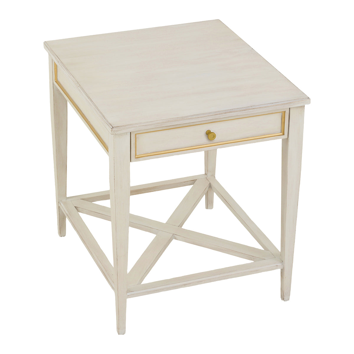 Fairfield Chair Matteo Linea Champagne Mist Rectangular One Drawer End Table Set of 2