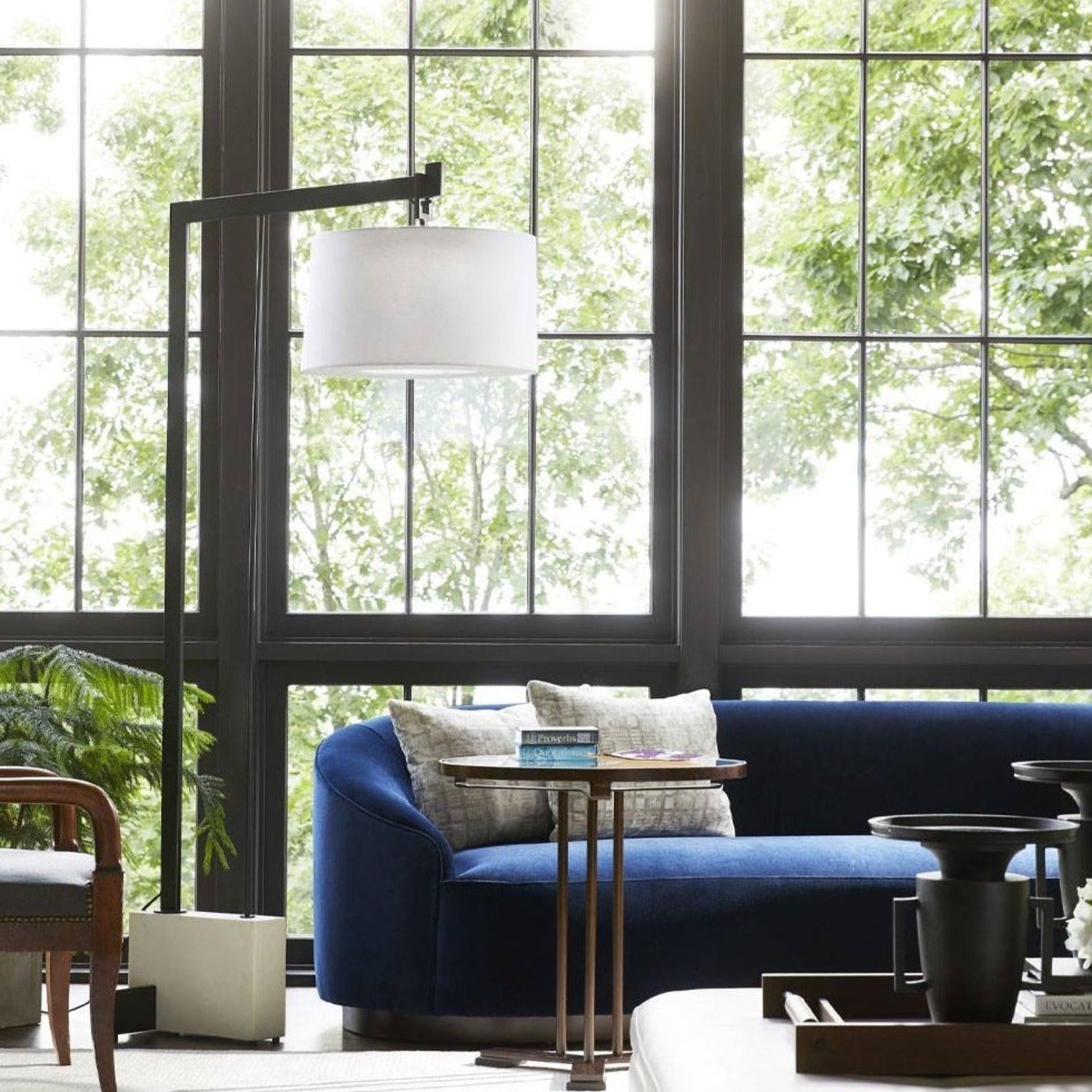 Arteriors Turner Indigo Velvet Sofa