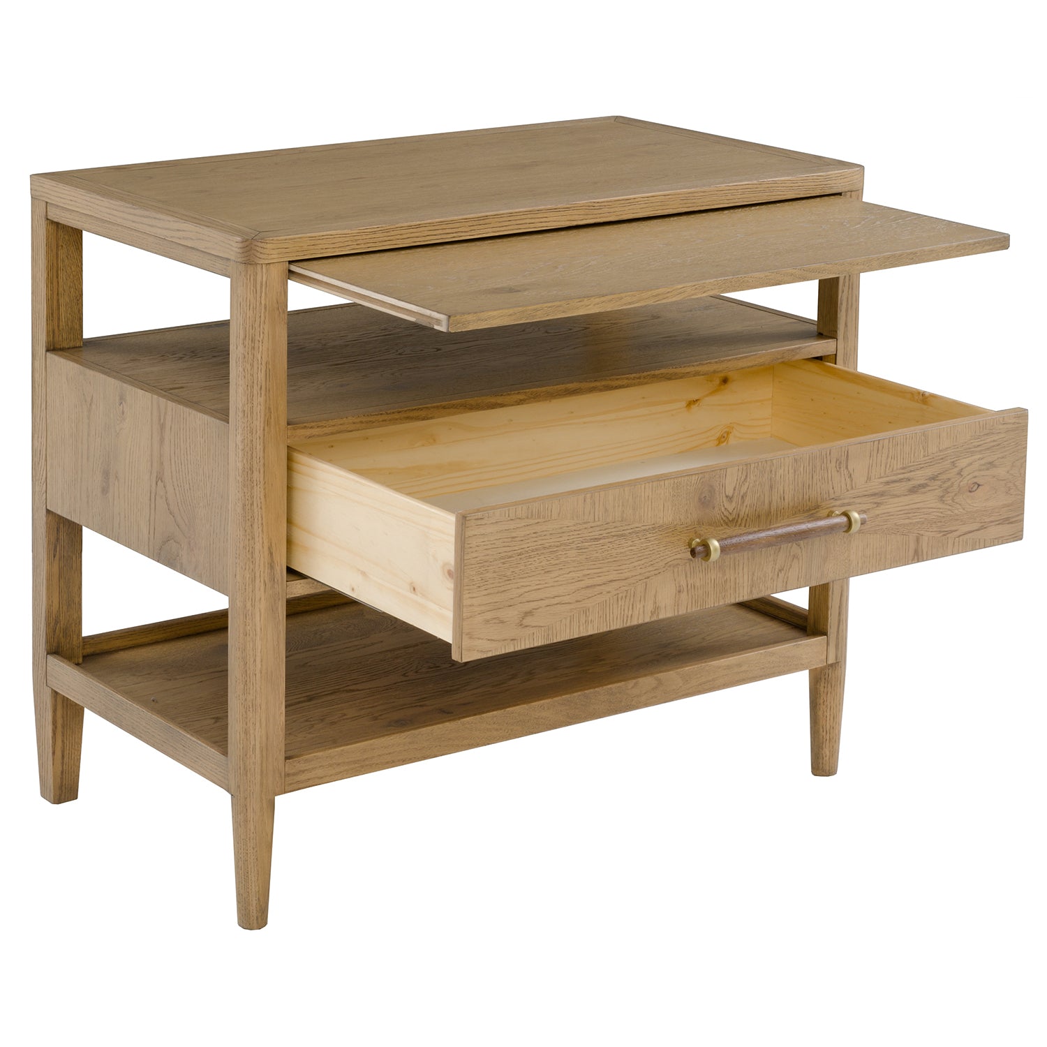 Maxwell Sunlit Oak Nightstand Set of 2 design detail