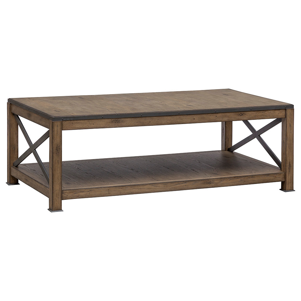 Fairfield Chair Arcadian Rectangular Cocktail Table in Burnished Oak finish