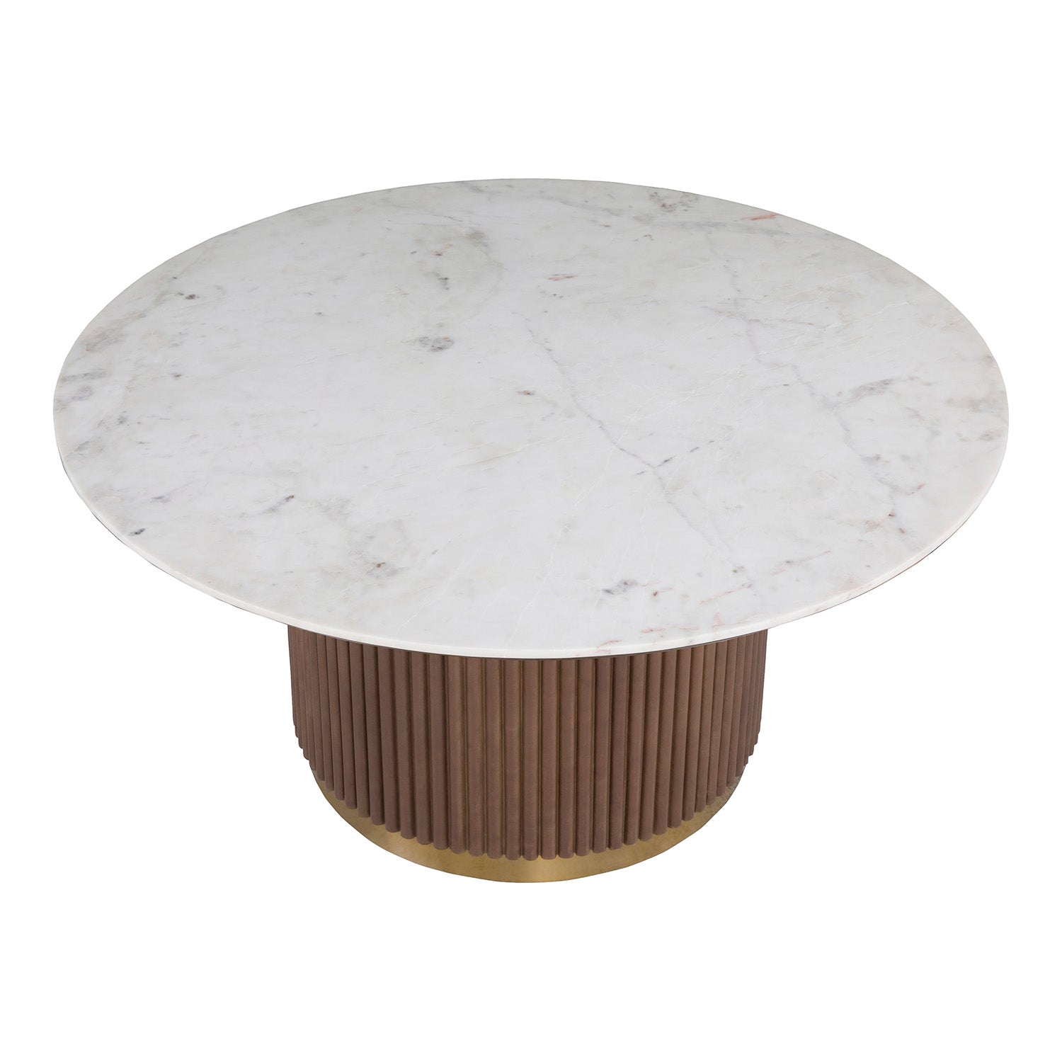 Fairfield Chair Dimitri Leather Wrapped Round Dining Table