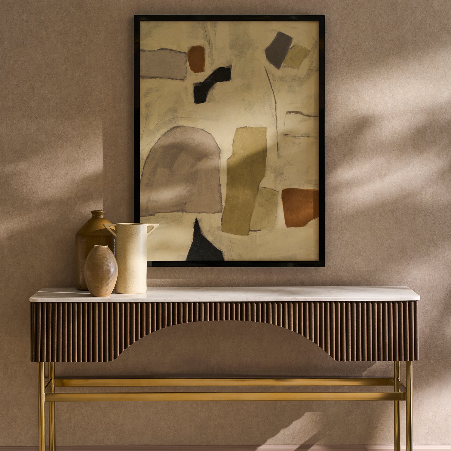 Fairfield Chair Dimitri Leather Wrapped Rectangular Console Table