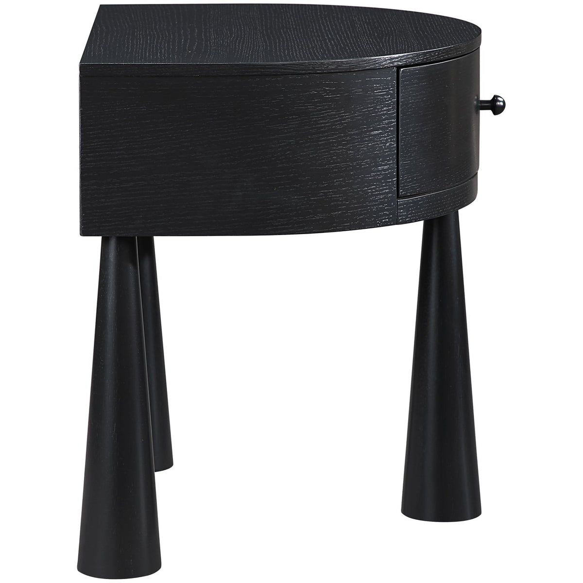 Oasis 23.75in Black Acacia Veneer And Solid Wood Nightstand Set of 2