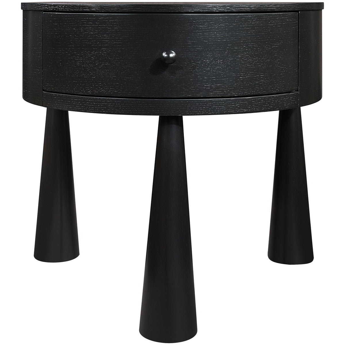 Oasis 23.75in Black Acacia Veneer And Solid Wood Nightstand Set of 2