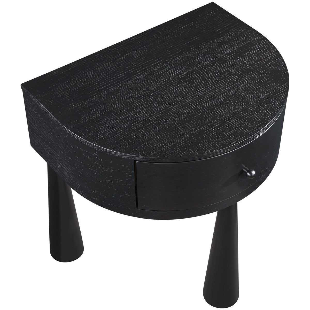 Oasis 23.75in Black Acacia Veneer And Solid Wood Nightstand Set of 2