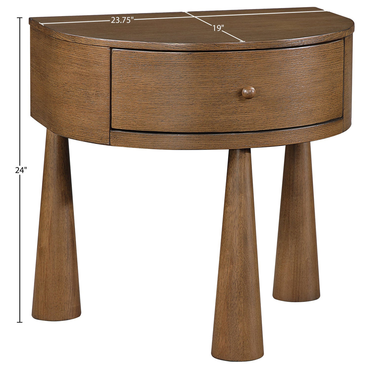 Oasis 23.75in Brown Acacia Veneer And Solid Wood Nightstand Set of 2