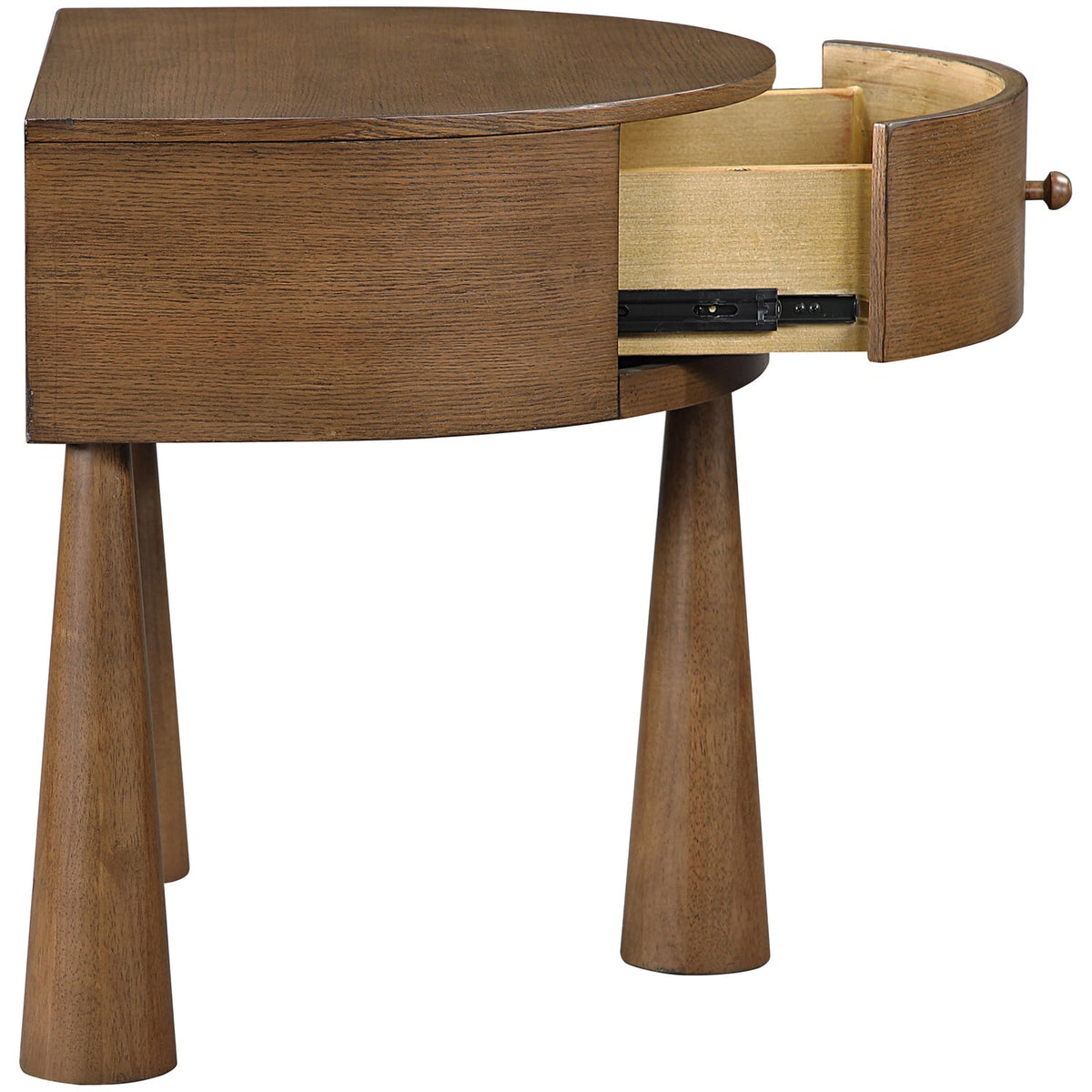 Oasis 23.75in Brown Acacia Veneer And Solid Wood Nightstand Set of 2
