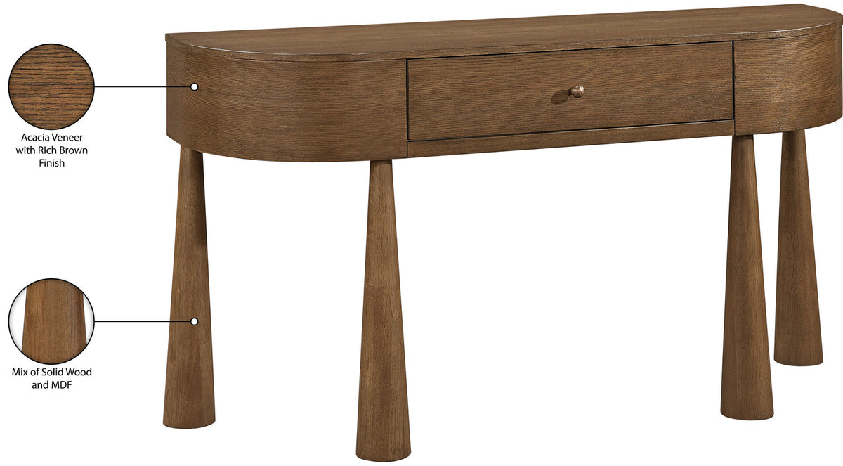 Oasis Brown Acacia Veneer And Solid Wood Console Table