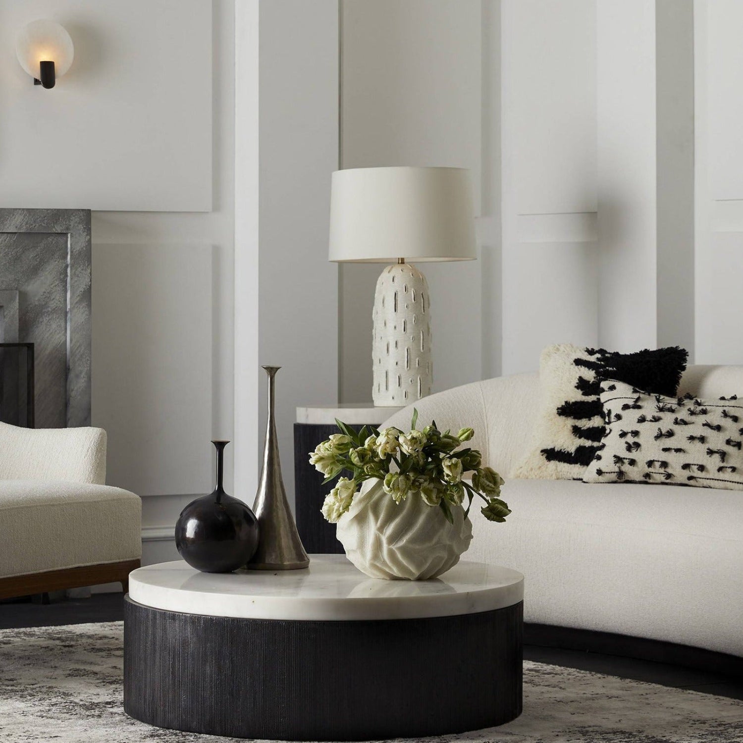 Arteriors Turner Cloud Boucle Gray Ash Sofa
