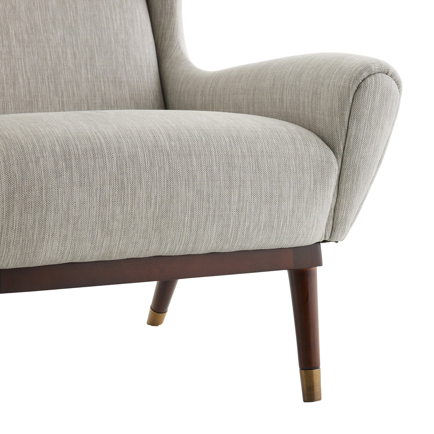 Arteriors Ophelia Fossil Tweed Dark Walnut Lounge Chair