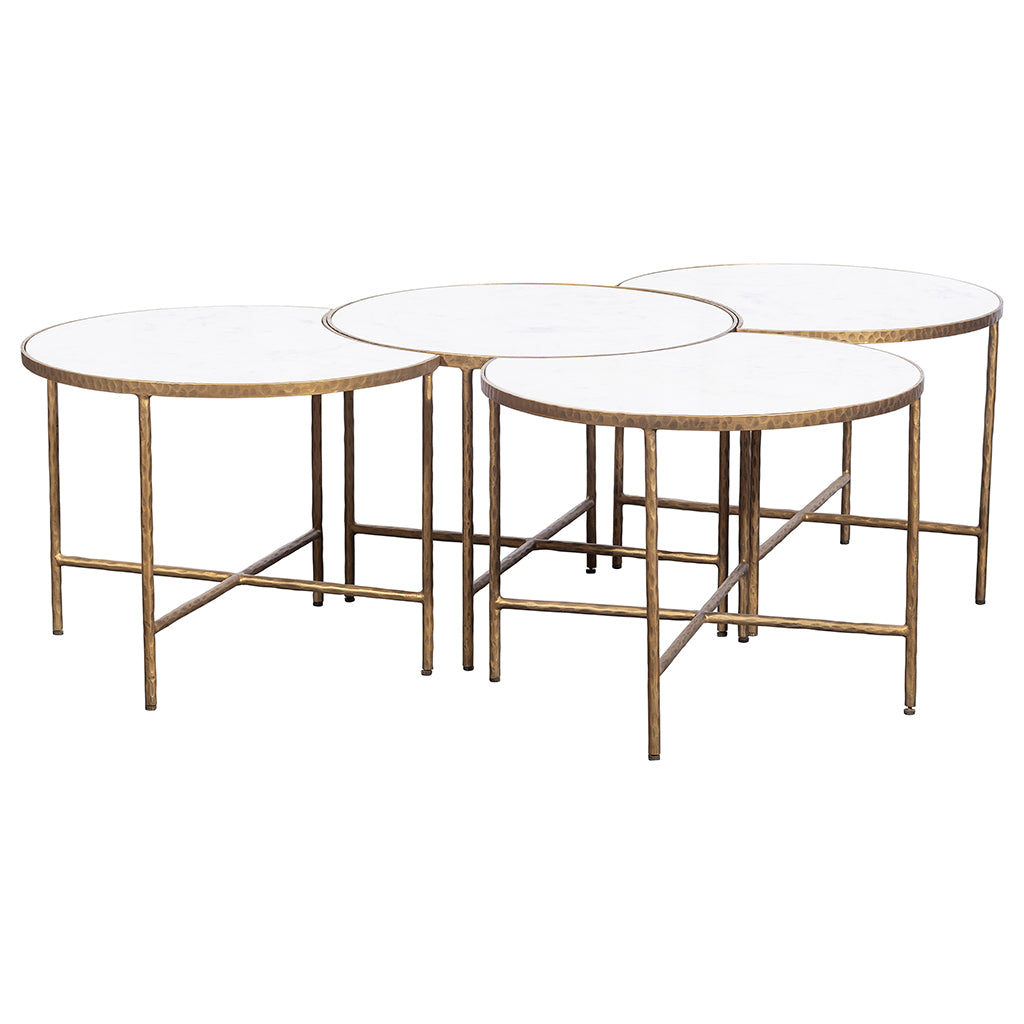 Fairfield Chair Sundries Carrara Marble Bunching Cocktail Table Set, Carrara marble finish