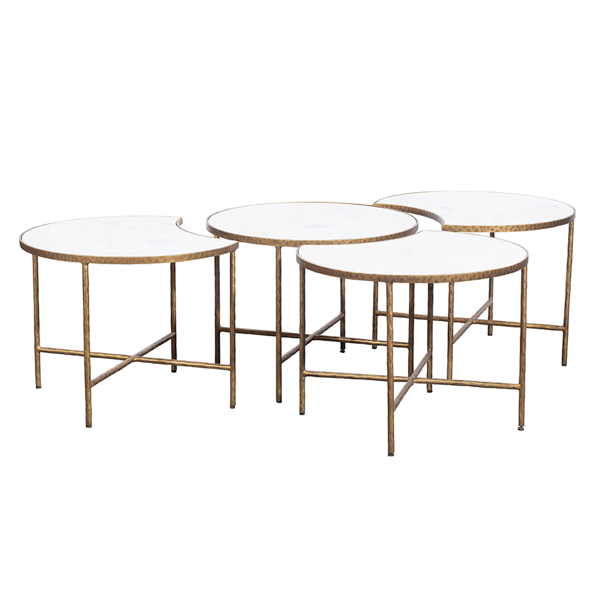 Fairfield Chair Sundries Carrara Marble Bunching Cocktail Table Set
