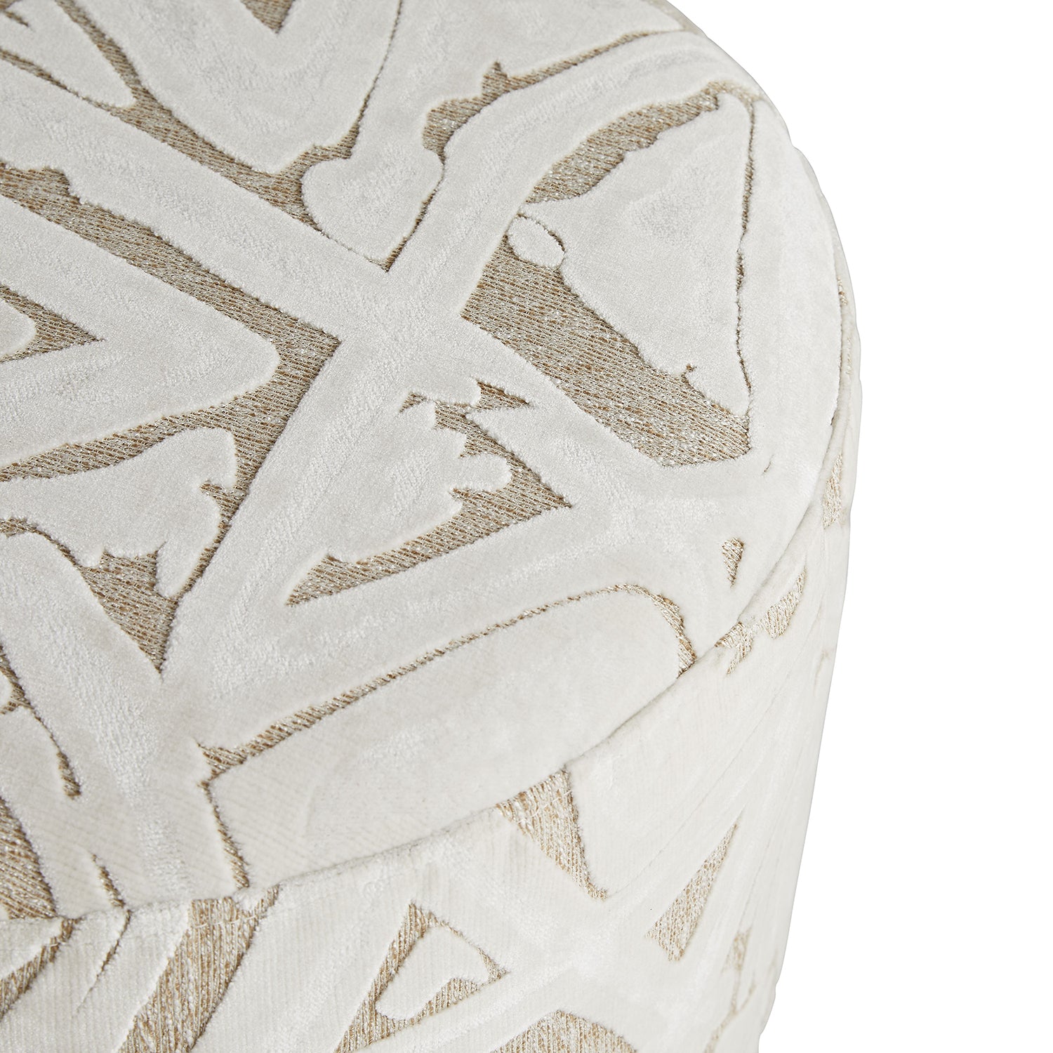 Arteriors Avalon Swiss Coffee Champagne Swivel Ottoman