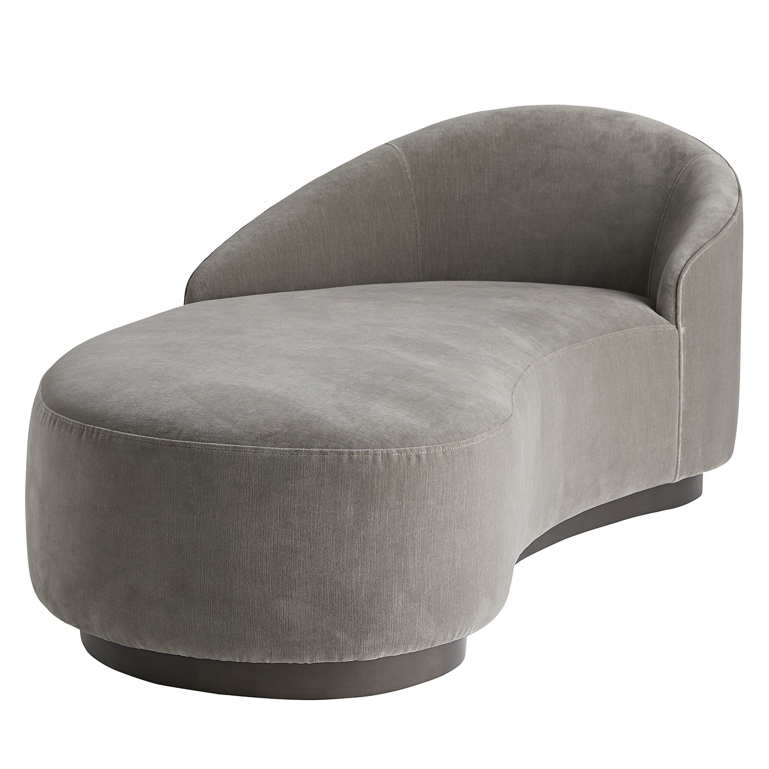 Arteriors Turner Sharkskin Velvet Gray Ash Left Arm Chaise
