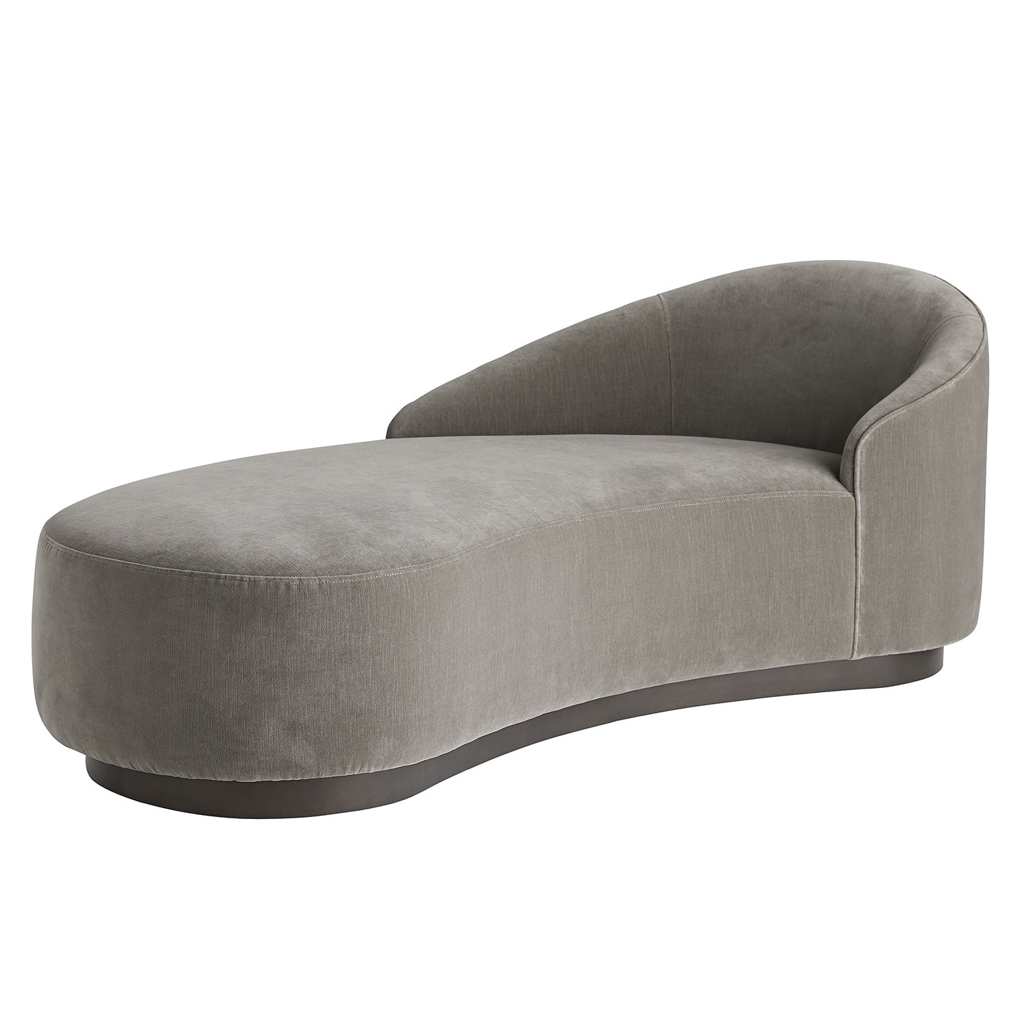 Arteriors Turner Sharkskin Velvet Gray Ash Left Arm Chaise