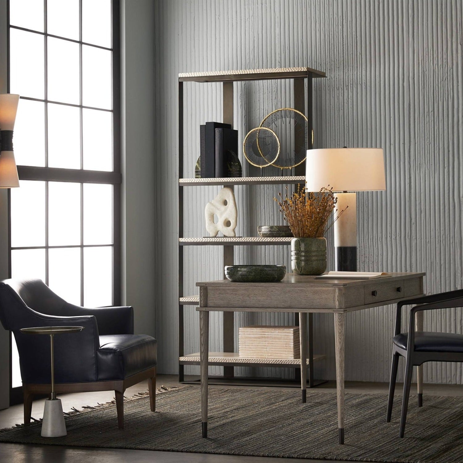 Arteriors Laurette Indigo Leather Chair