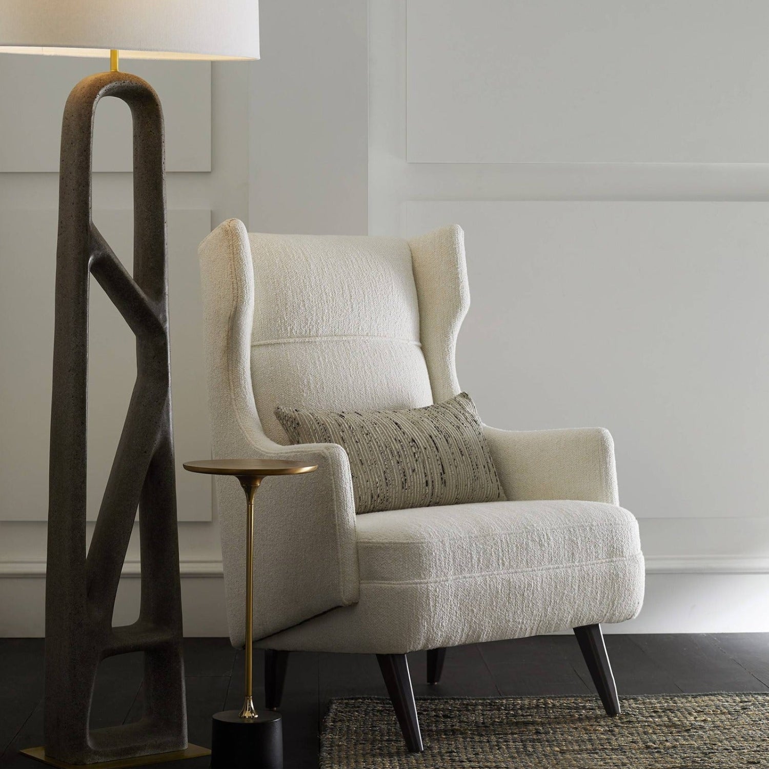 Arteriors Budelli Cloud Boucle Gray Ash Wing Chair