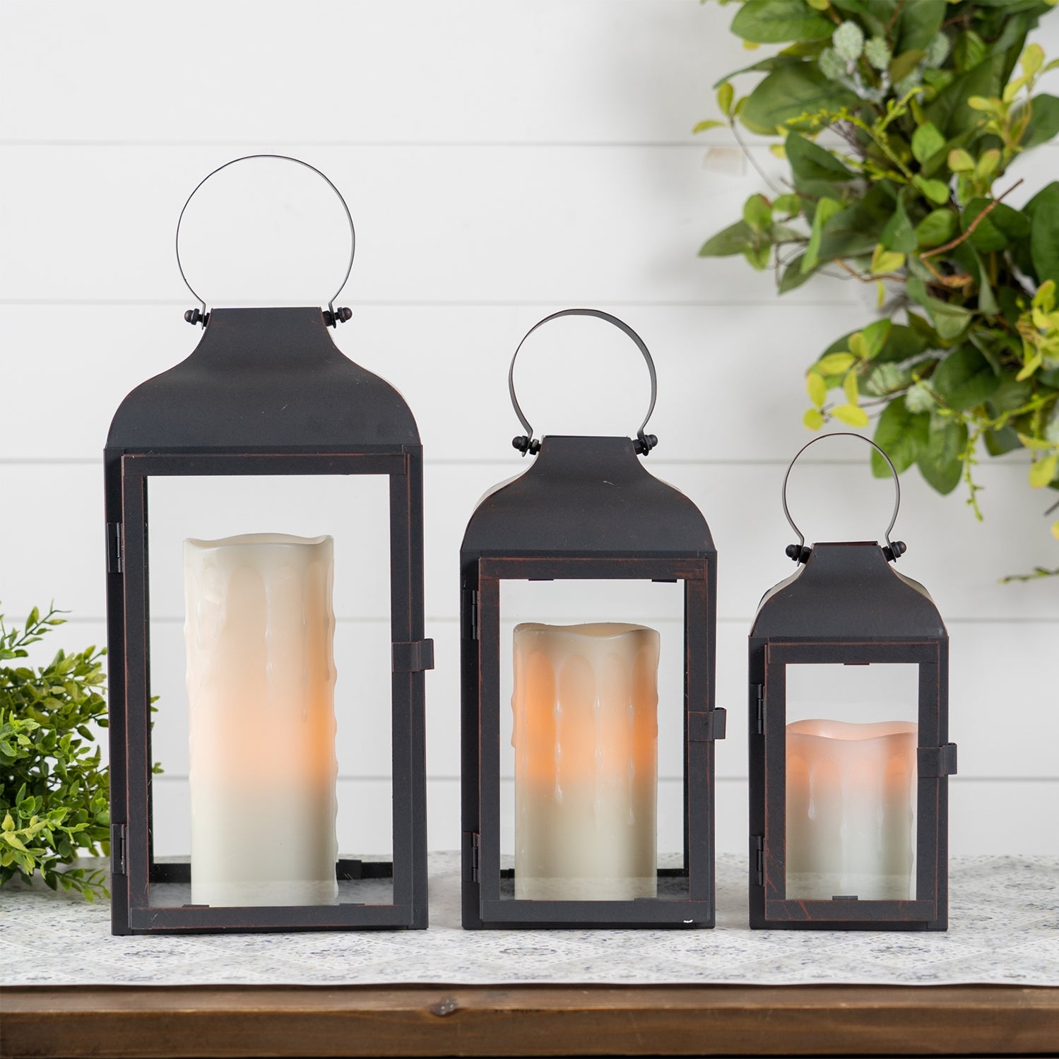Modern Metal Lantern Set of 3