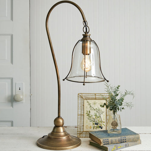 Antique Gooseneck Brass Table Lamp