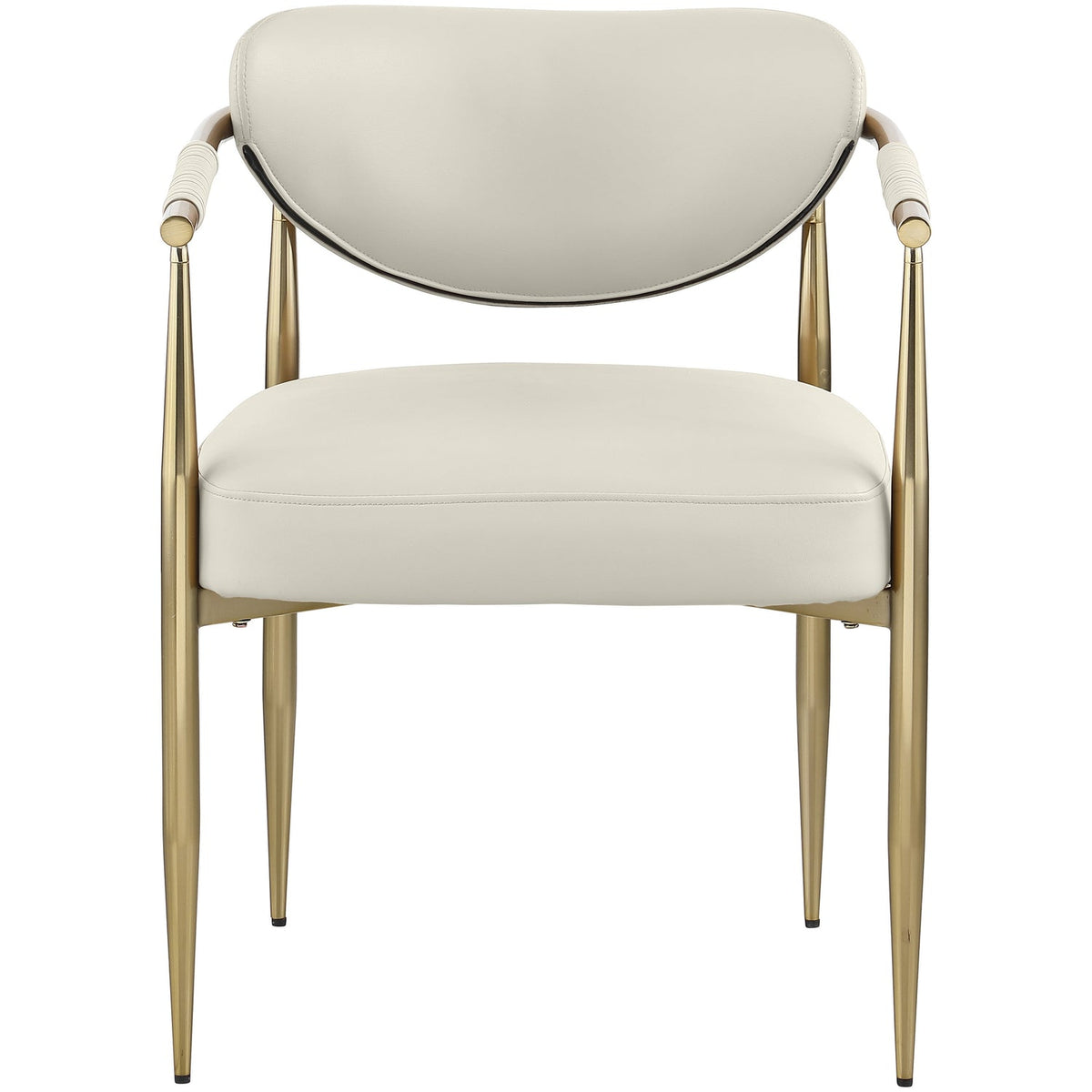 Virella Cream Vegan Leather Upholstered Dining Chair Set of 2