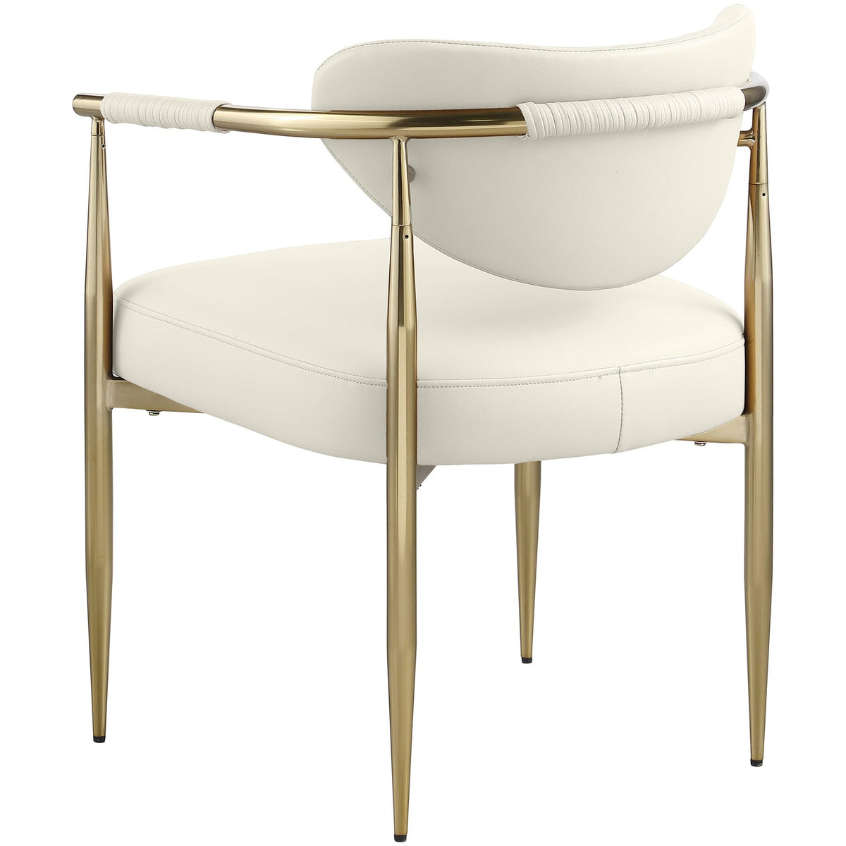Virella Cream Vegan Leather Upholstered Dining Chair Set of 2