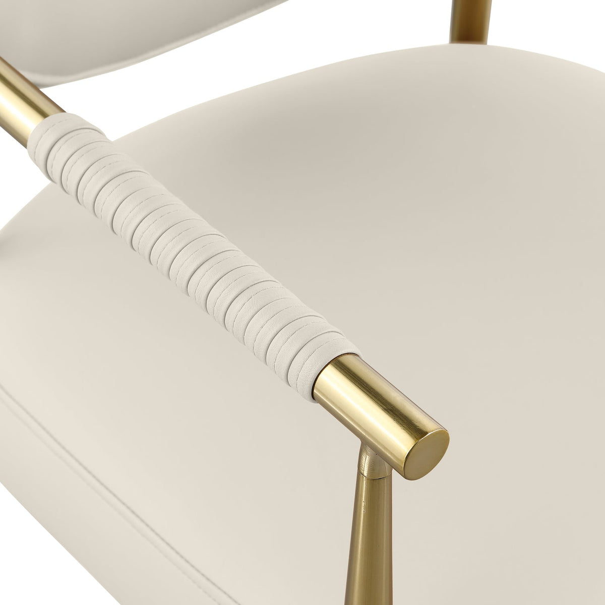 Virella Cream Vegan Leather Upholstered Dining Chair Set of 2