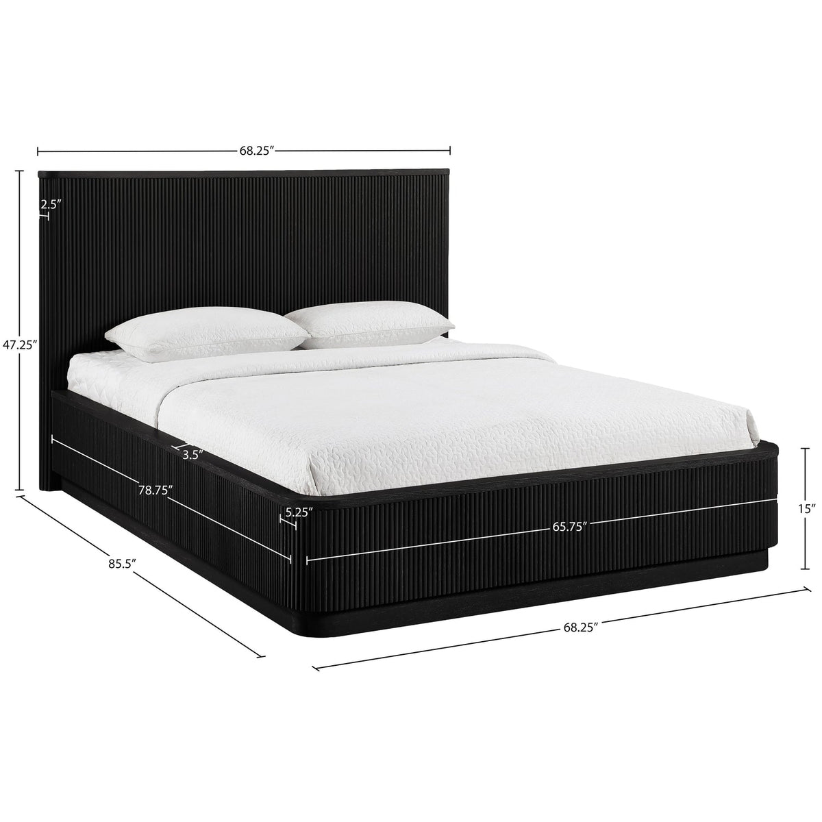Astrid Black Solid Wood And Oak Veneer Bed