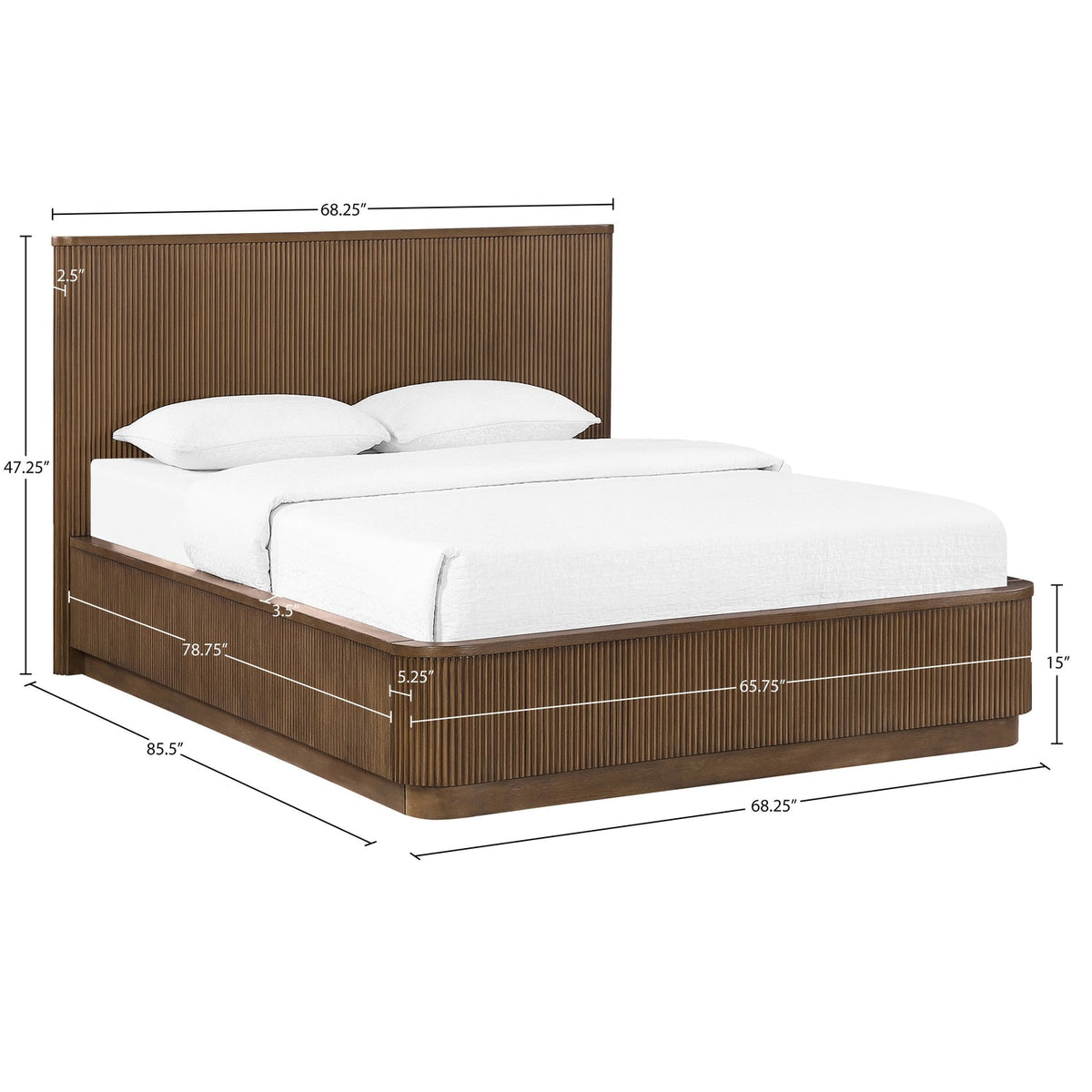 Astrid Brown Solid Wood And Oak Veneer Bed
