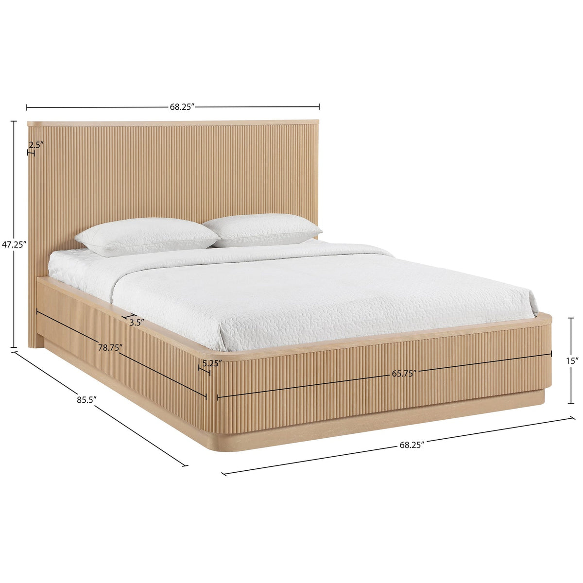Astrid Natural Solid Wood And Oak Veneer Bed