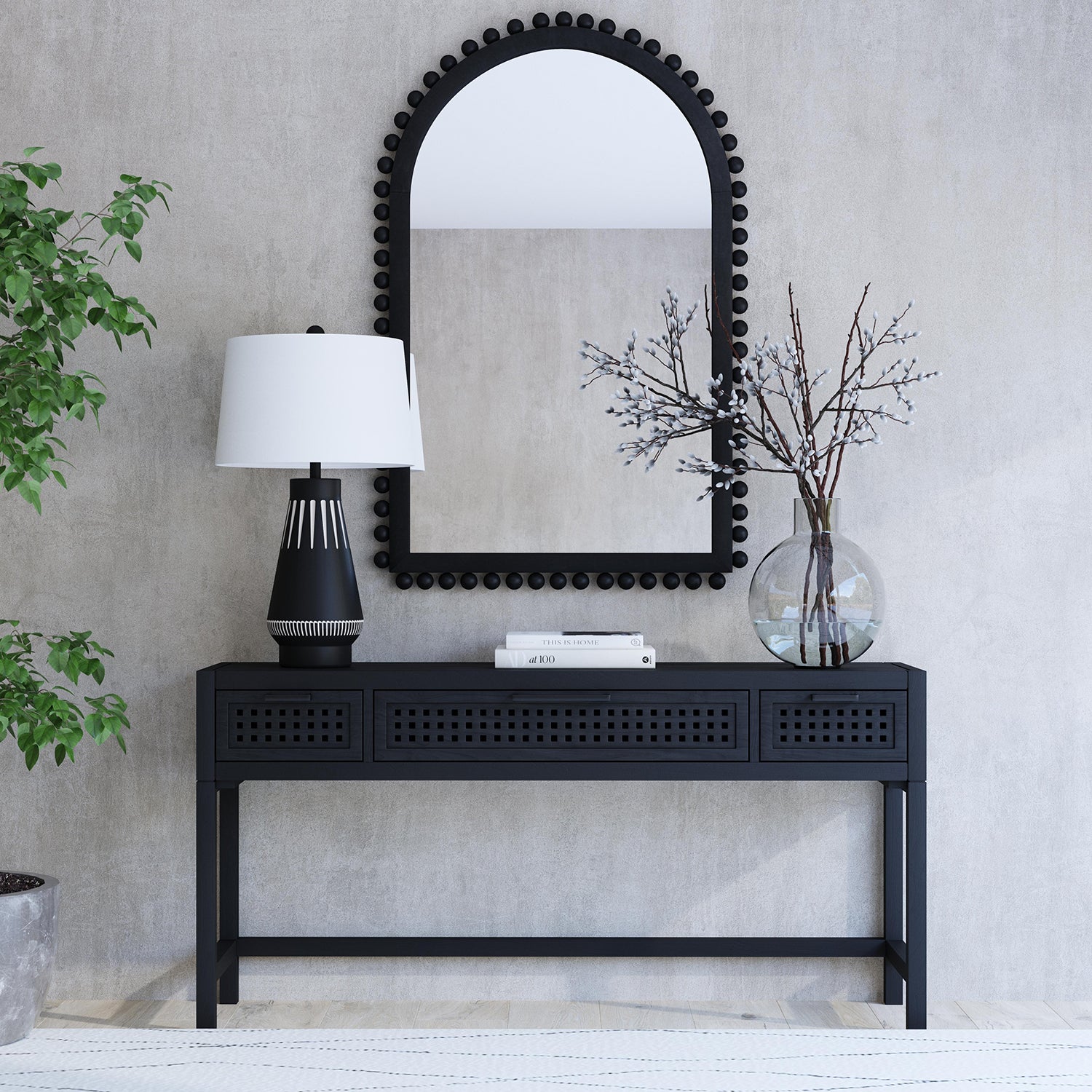 Bassett Mirror Pentak Black Console Table