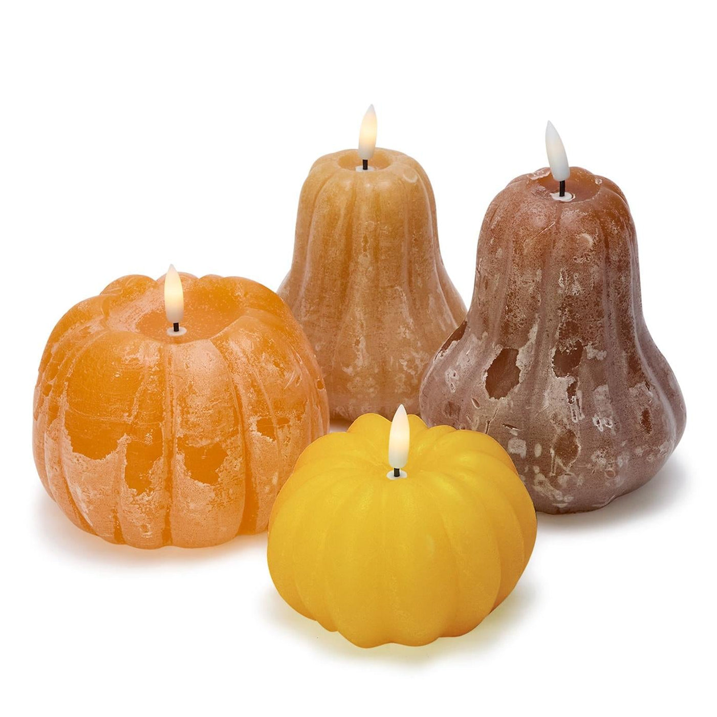 Pumpkin Flameless LED Decor Candle Set of 4