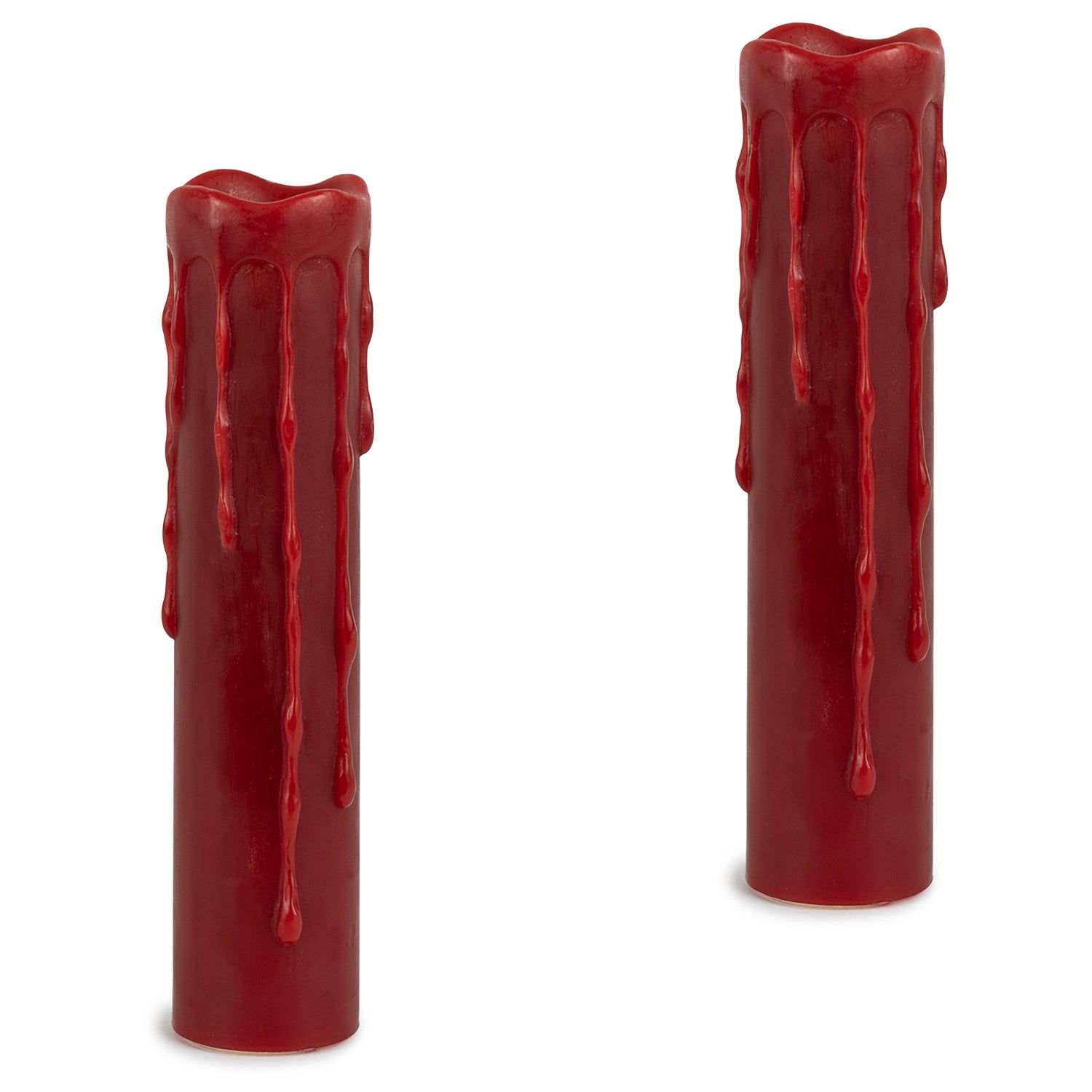 Red LED Dripping Wax Designer Candle with Remote Set of 2