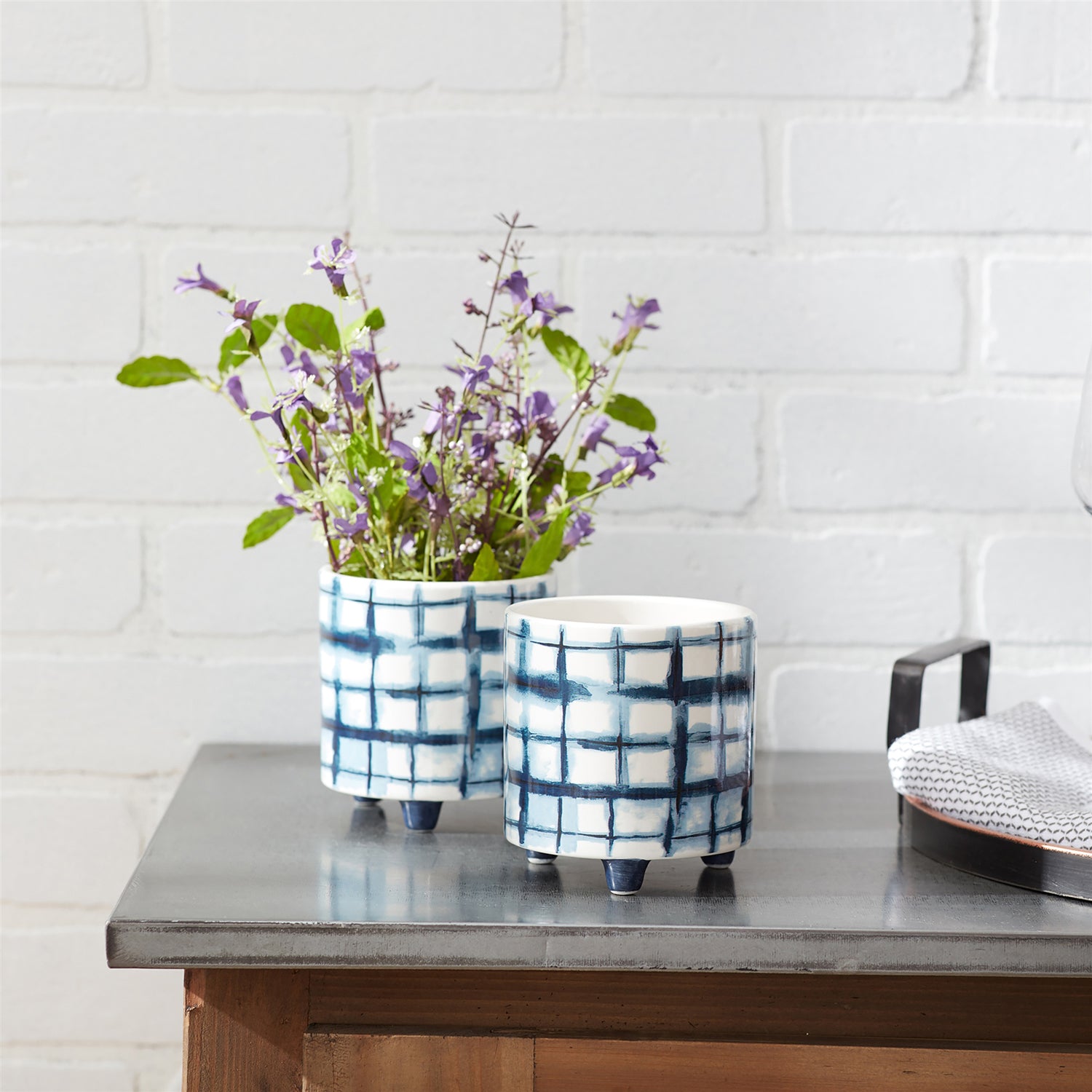 Tie-Dye Footed Planter Set of 2