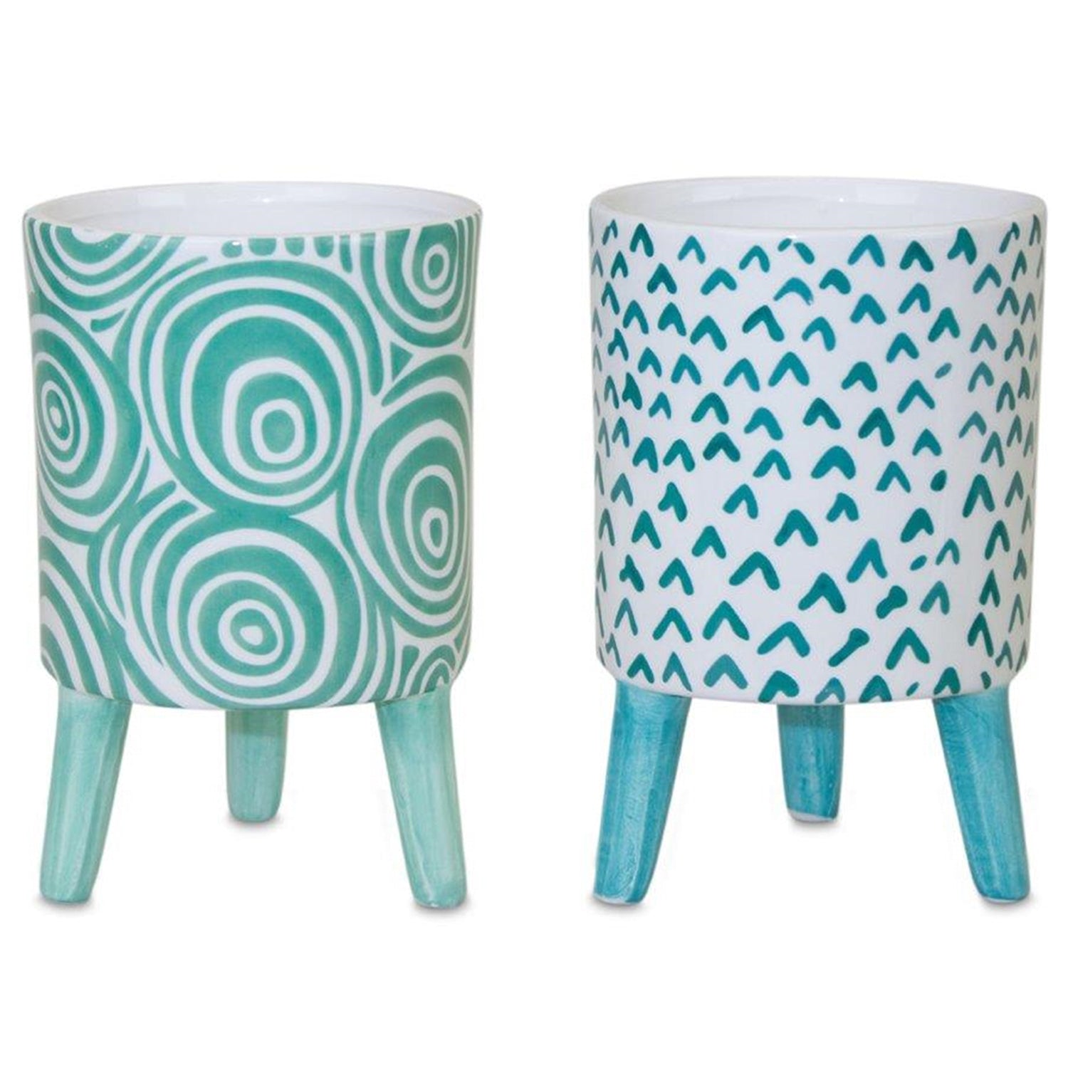 Blue Pot with Legs Set of 2