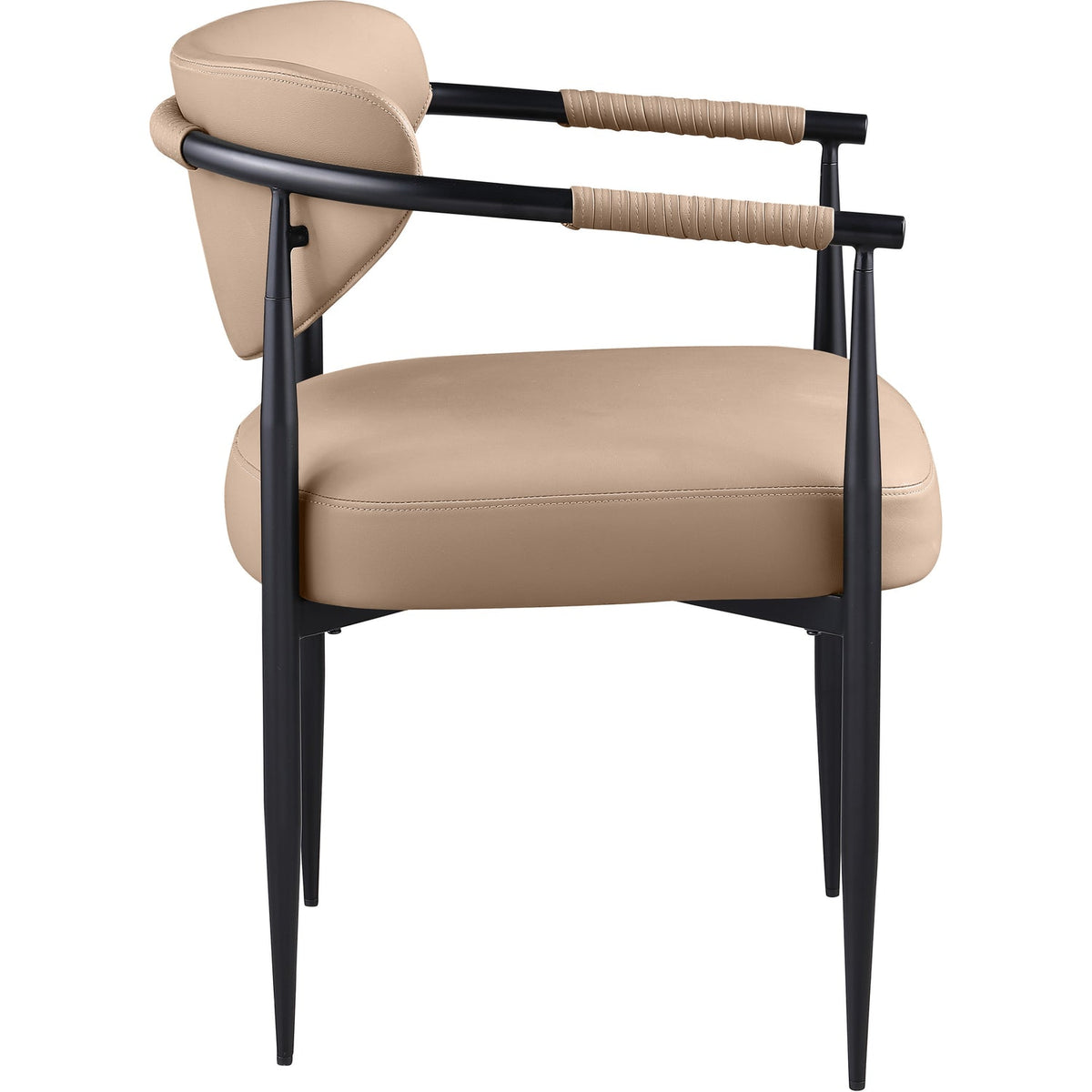 Virella Tan Vegan Leather Upholstered Dining Chair Set of 2