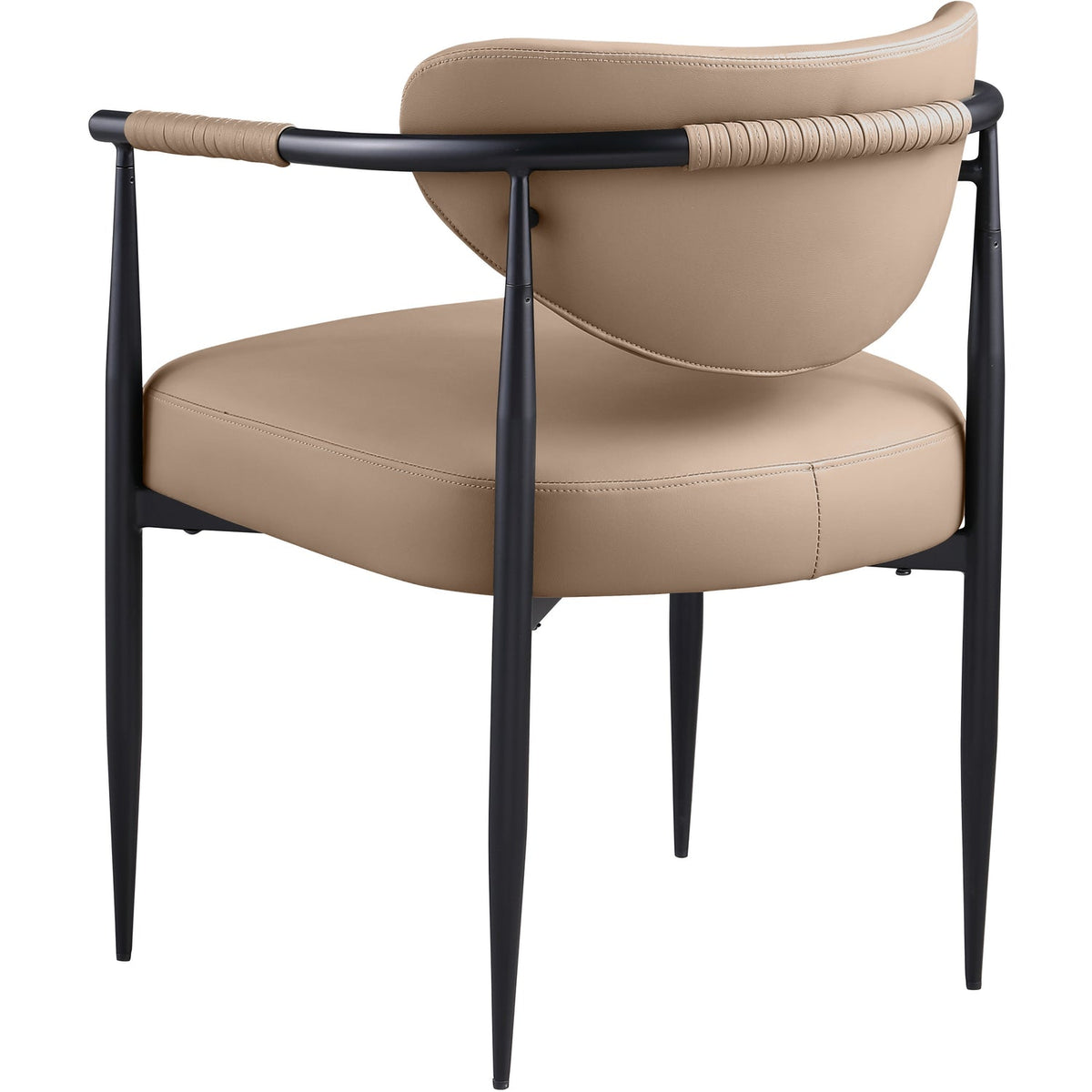 Virella Tan Vegan Leather Upholstered Dining Chair Set of 2