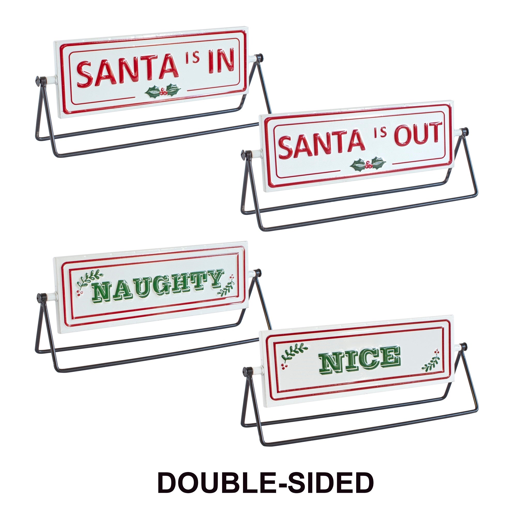 Reversible Christmas Sentiment Table Sign Set of 2