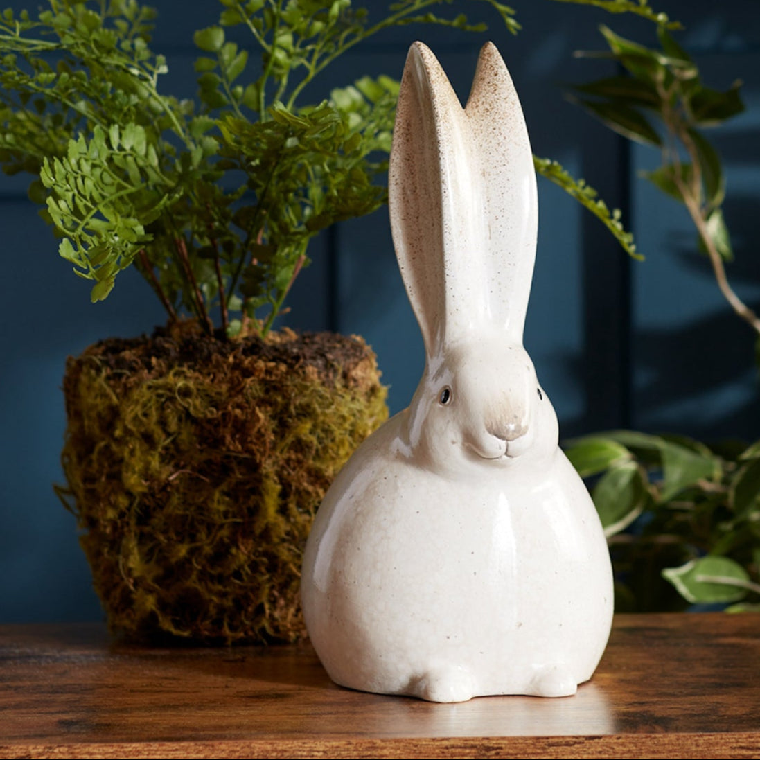 Rustic Terra Cotta Bunny Figurine Set of 2